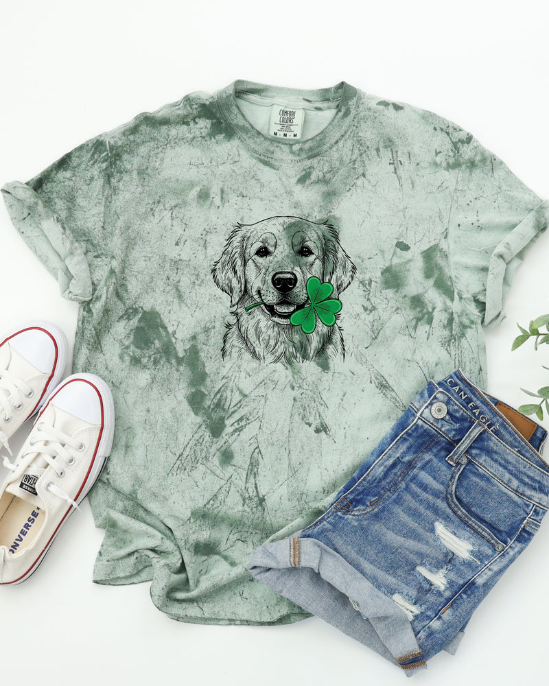 Golden Retriever Dog Mom St. Patrick's day Comfort Colors T Shirt