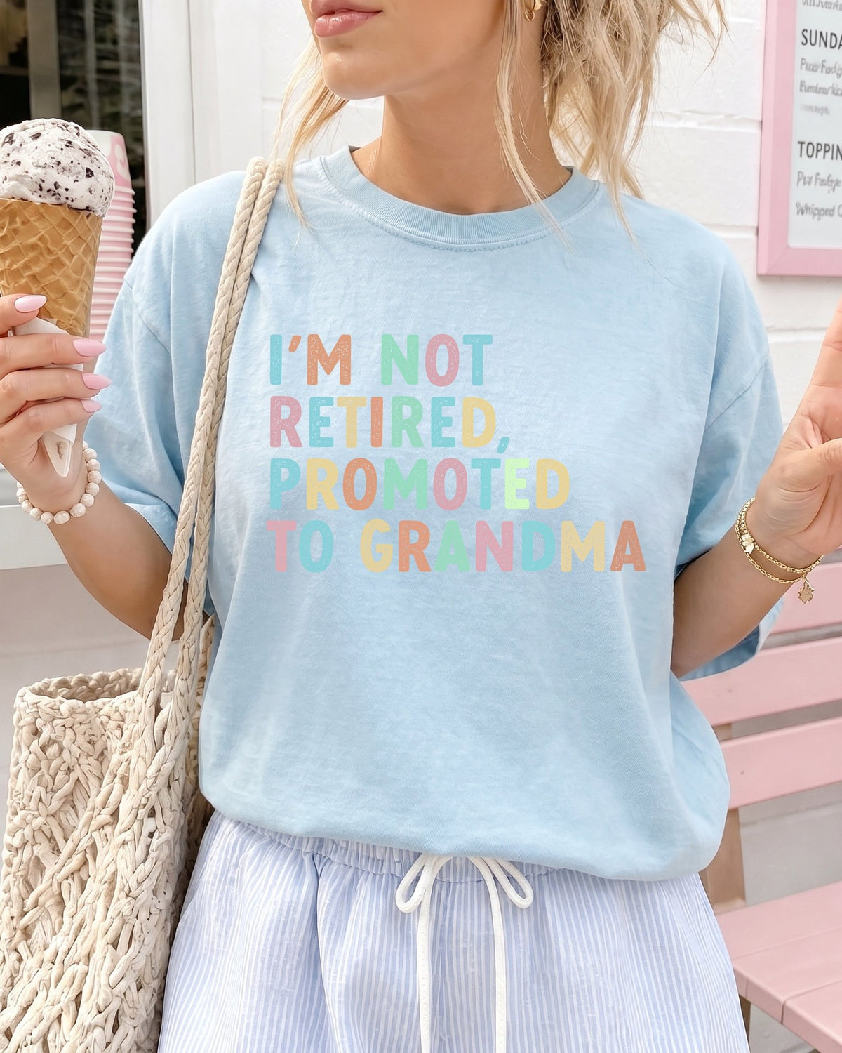 Officially Promoted To Grandma Comfort Colors T-Shirt, Pregnancy Announcement Gift