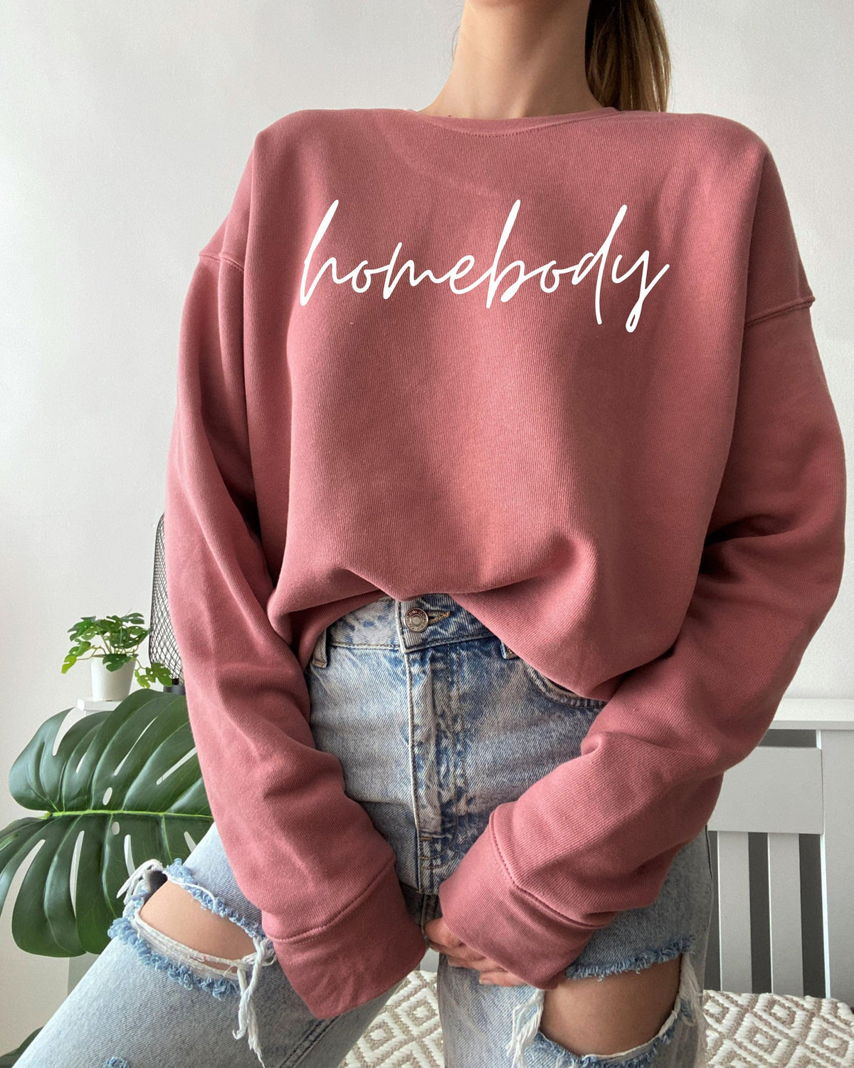 homebody Drop Shoulder Sponge Fleece Crewneck Sweatshirt