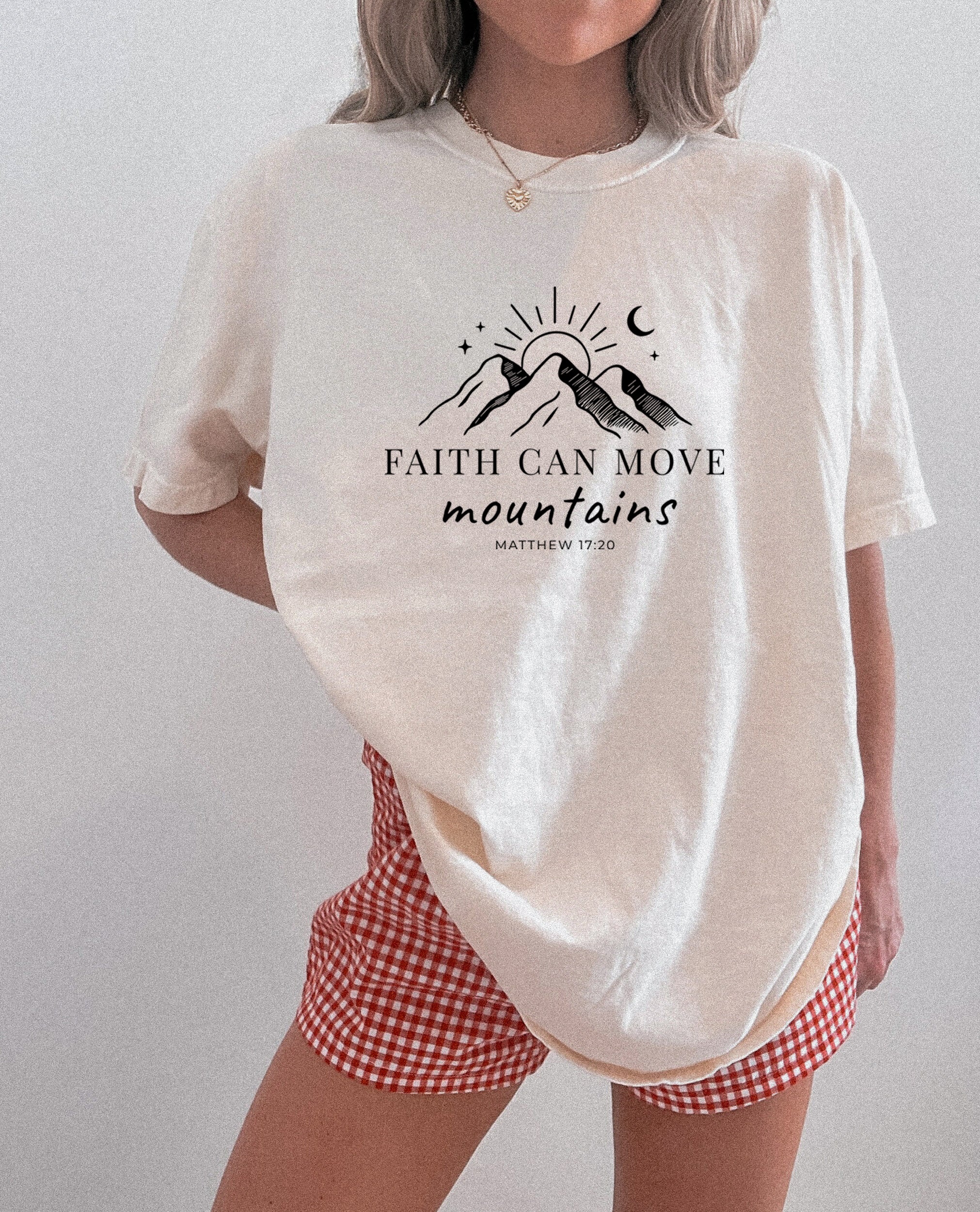 Faith can move mountains Comfort Colors Garment Dyed T Shirt (New)