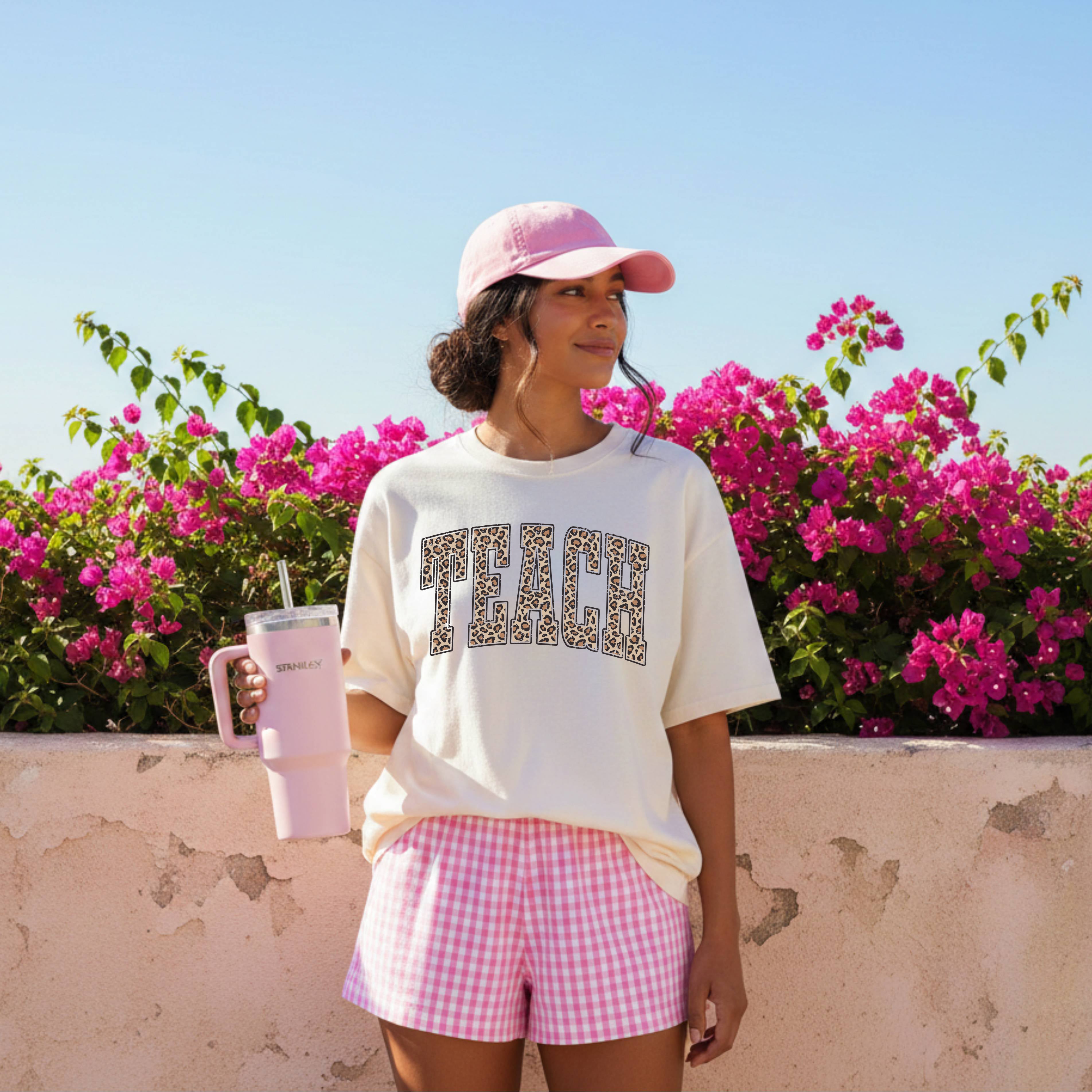 Teach Teacher LEOPARD Comfort Colors Garment-Dyed T-Shirt