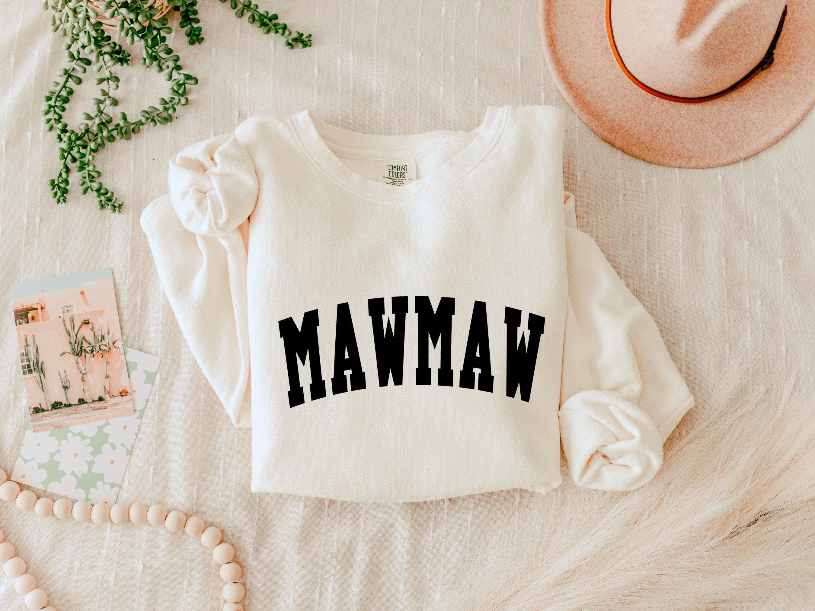 maw maw Grandma Garment Dyed Comfort Colors Sweatshirt