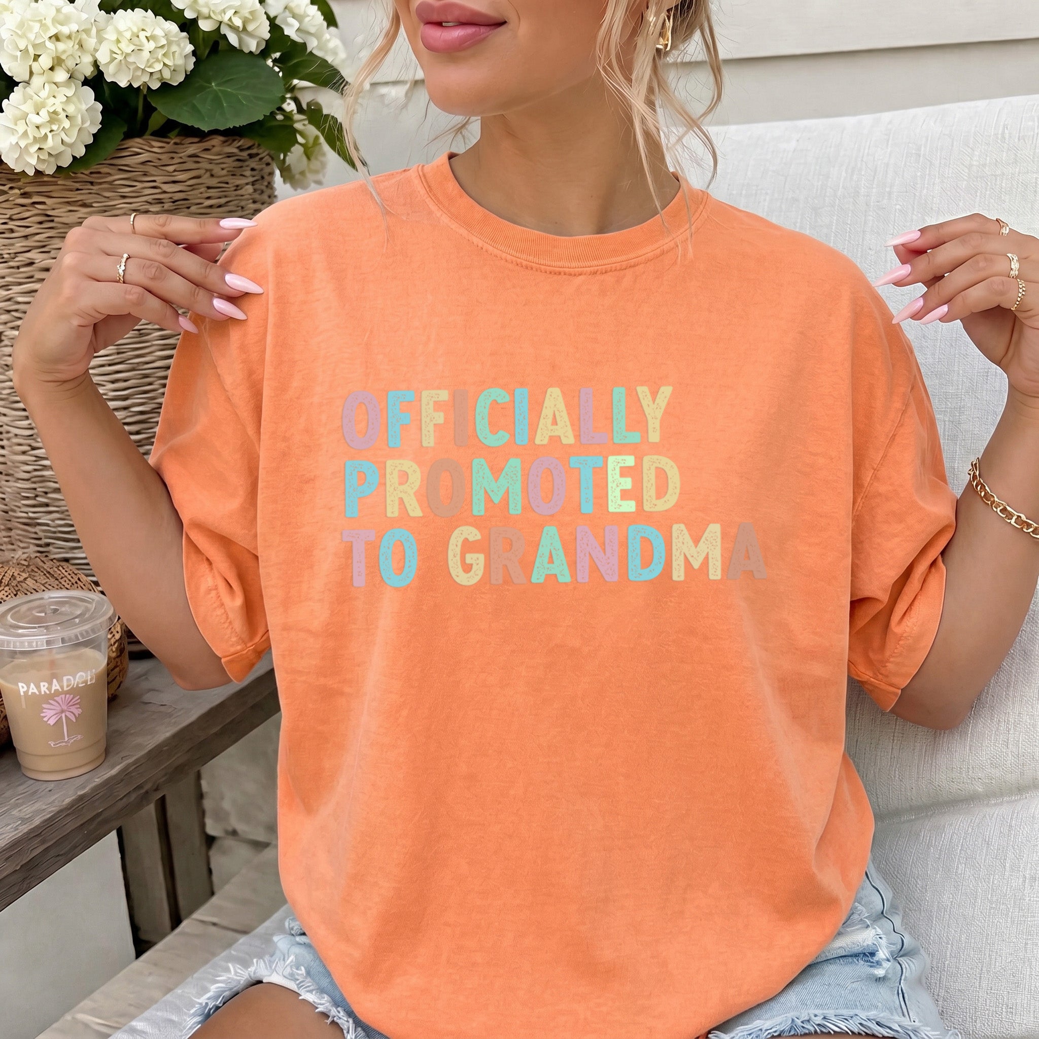 Officially Promoted to Grandma Comfort Colors T Shirt