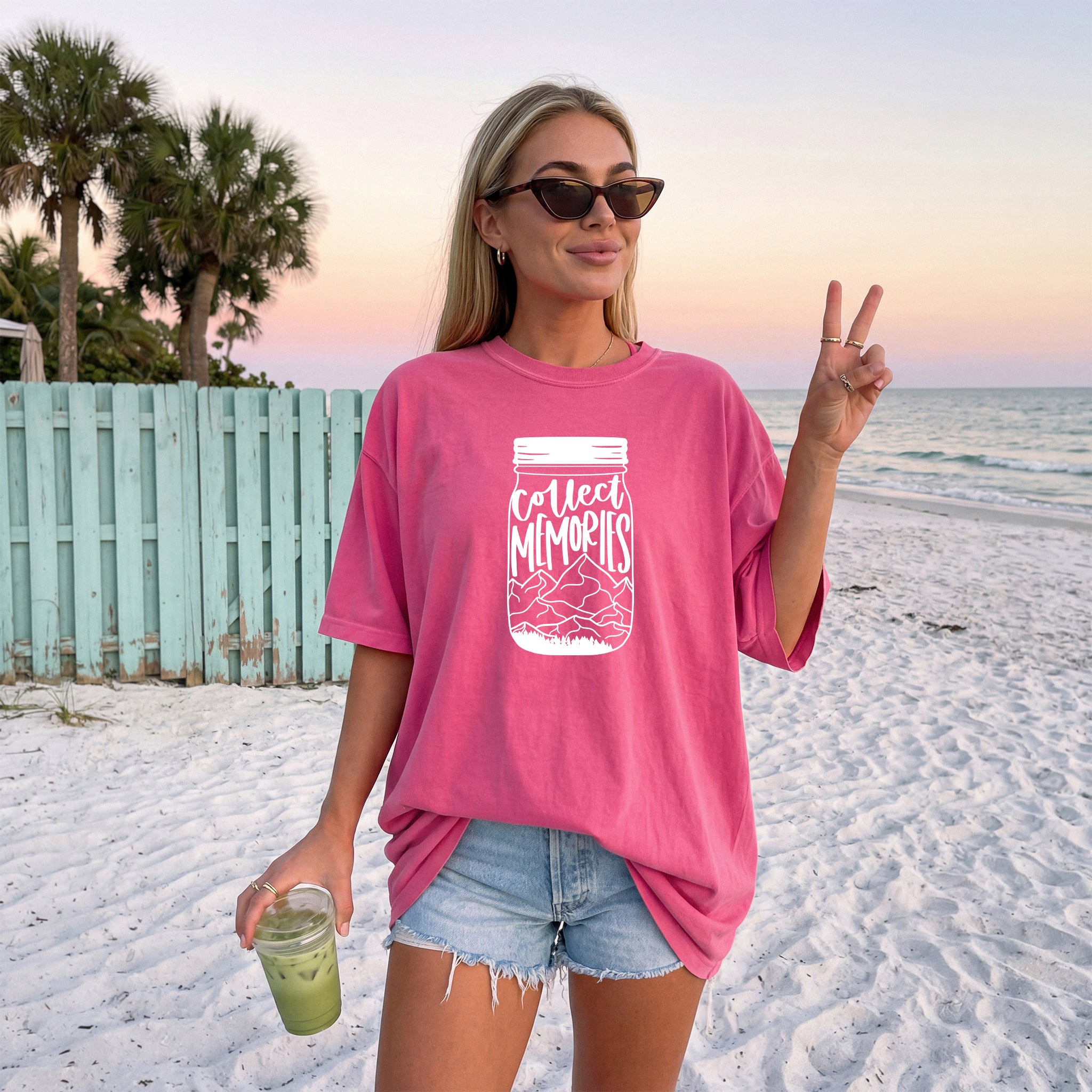 Collect Memories Beach Nature Comfort Colors T Shirt Vacation Lake Summer