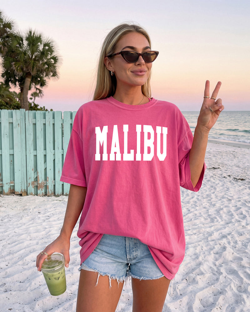 Malibu State City College Comfort Colors T Shirt Vacation Beach Lake Summer