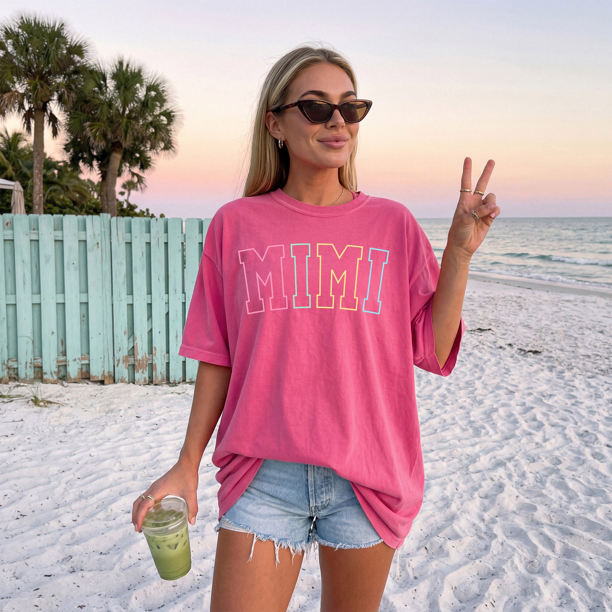 Mimi Grandma Comfort Colors Garment Dyed T Shirt (Outlined color)