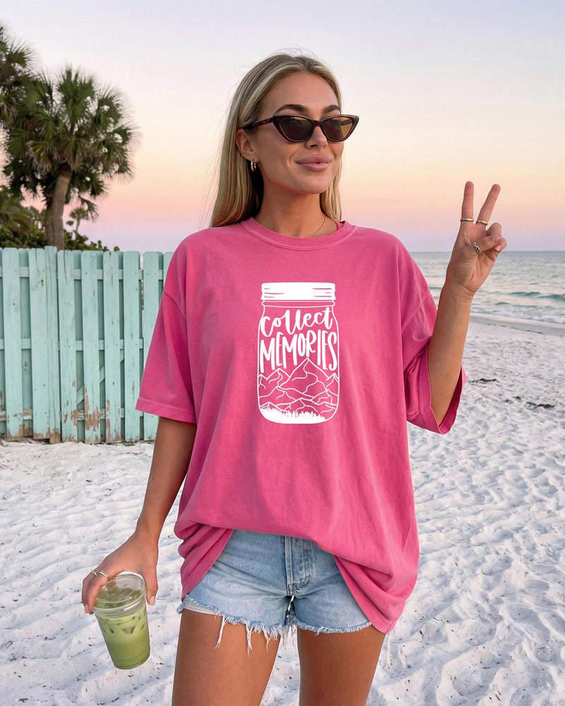 Collect Memories Beach Nature Comfort Colors T Shirt Vacation Lake Summer