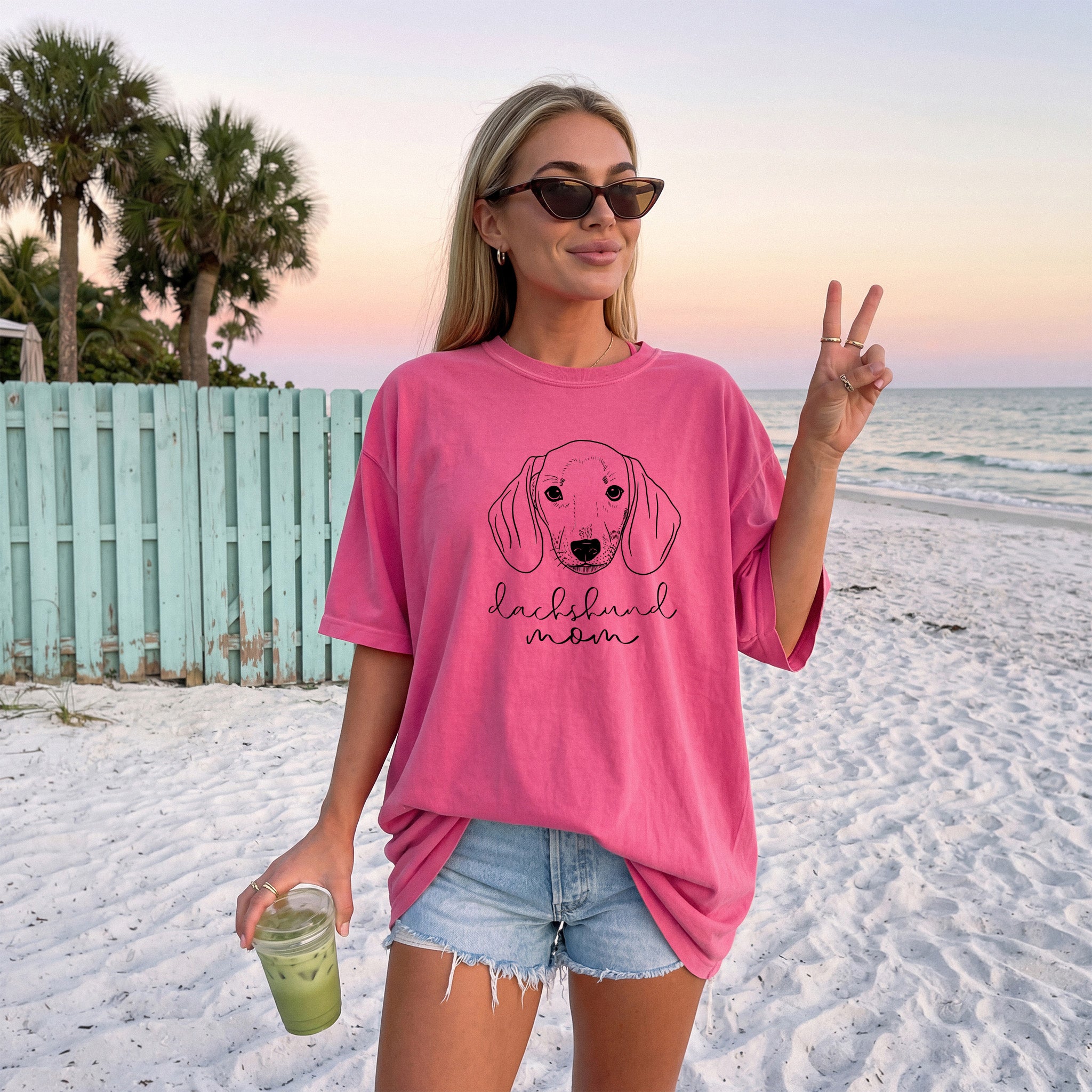 Dachshund Doxie MomDog Dog Mom Comfort Colors T Shirt