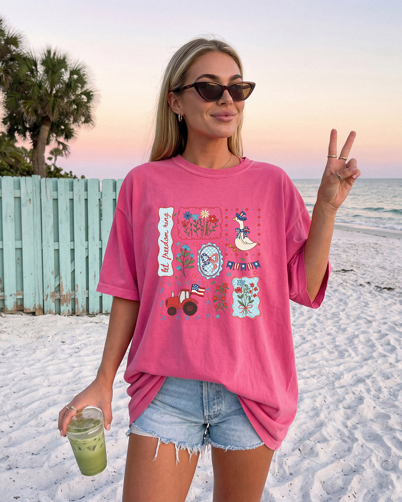 USA America Beach Comfort Colors T Shirt Vacation Lake Summer - 4th of July, Memorial day, Veterans day