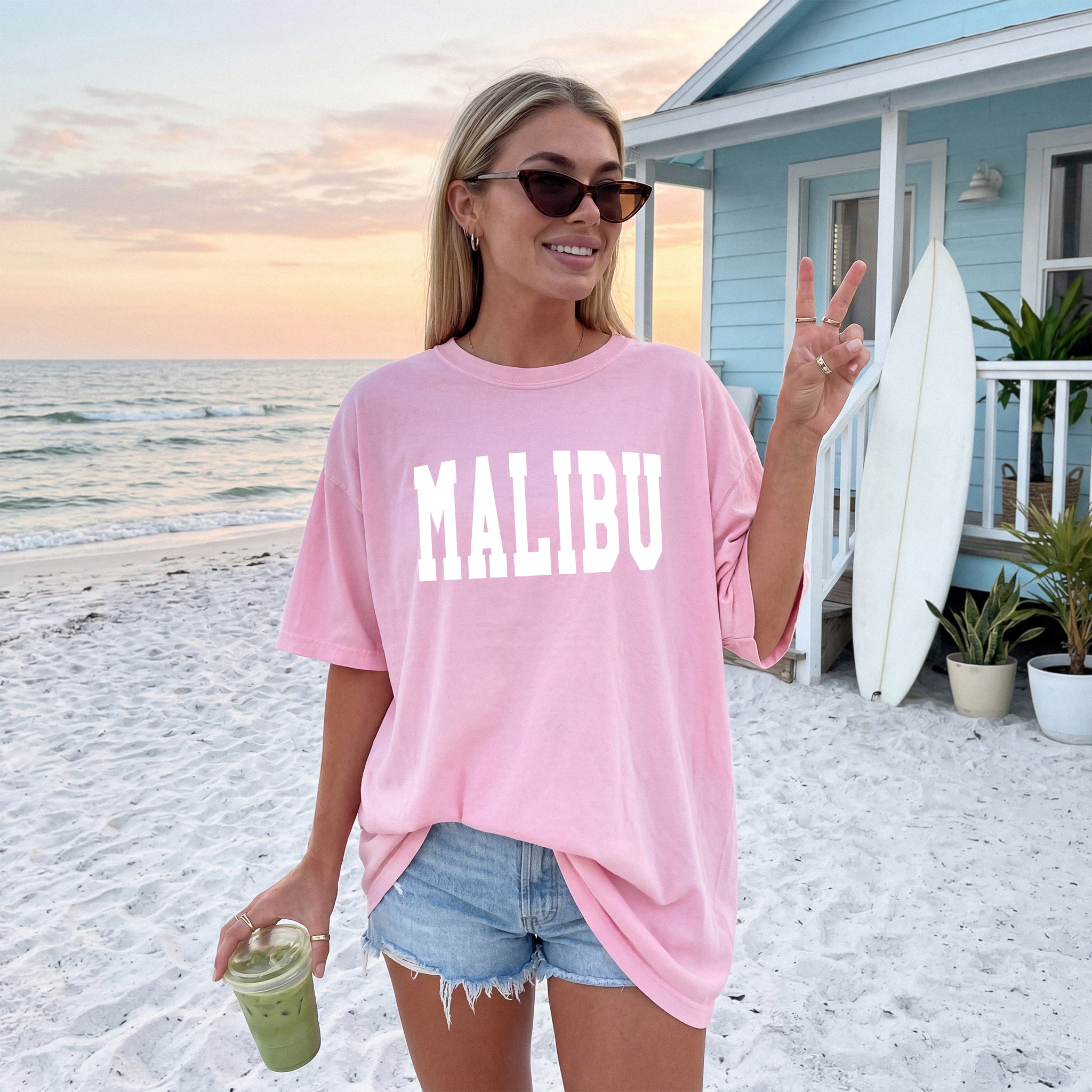 Malibu State City College Comfort Colors T Shirt Vacation Beach Lake Summer