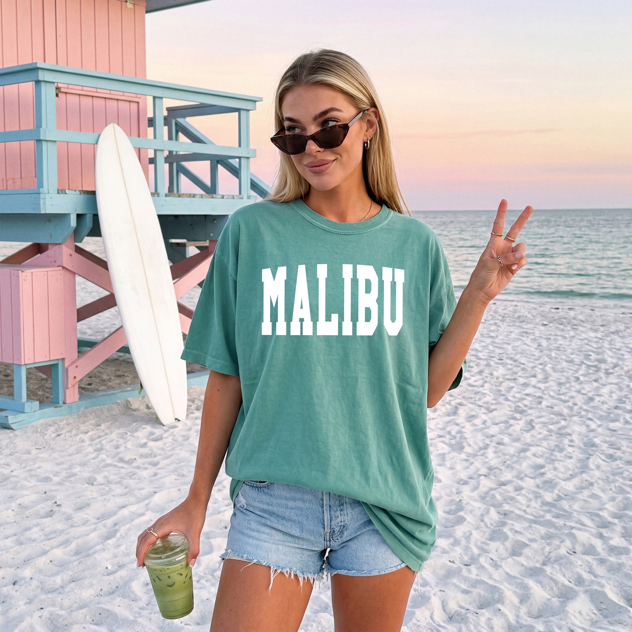 Malibu State City College Comfort Colors T Shirt Vacation Beach Lake Summer