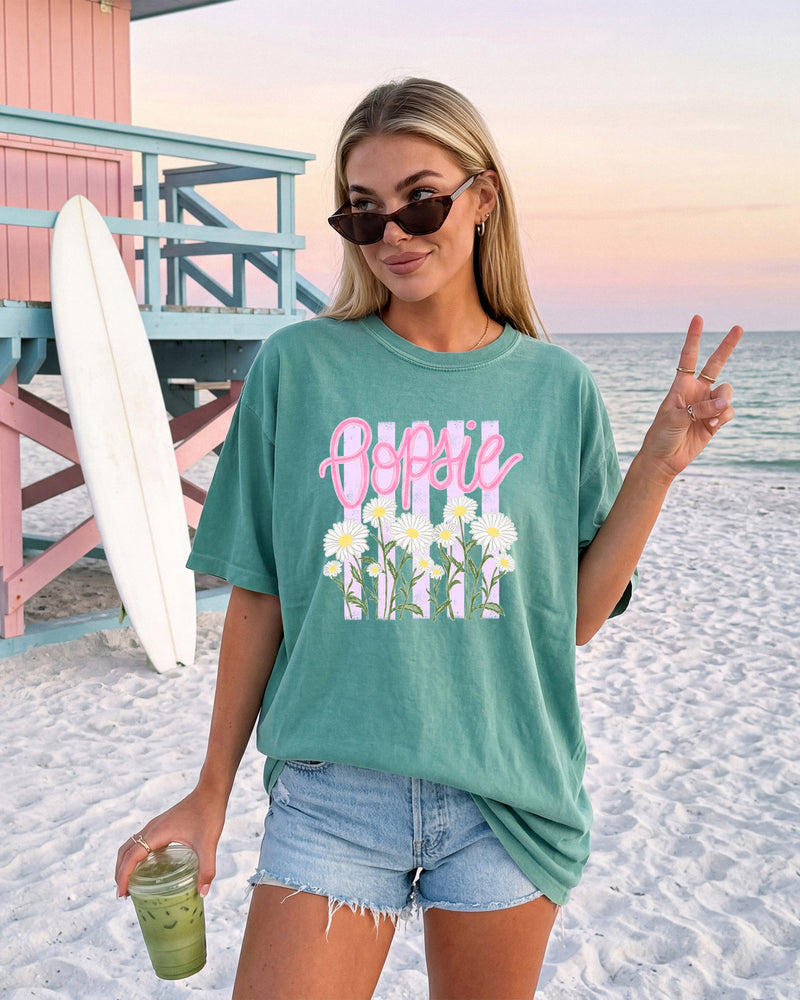 Oopsie Daisy Nature Flower Comfort Colors T Shirt Vacation Beach Lake Summer