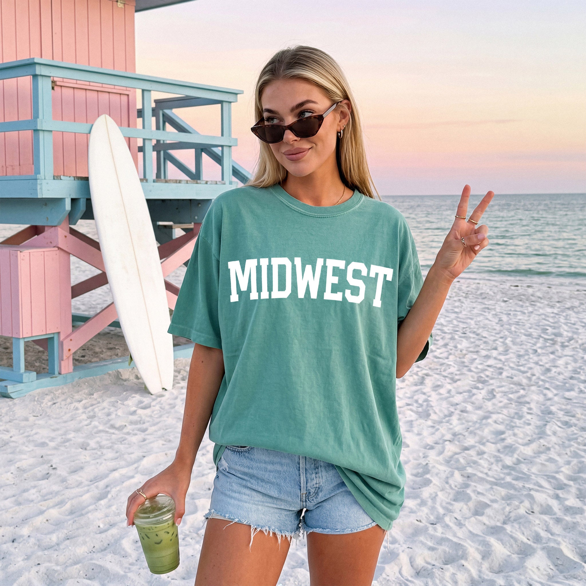 Midwest State City College Comfort Colors T Shirt Vacation Beach Lake Summer
