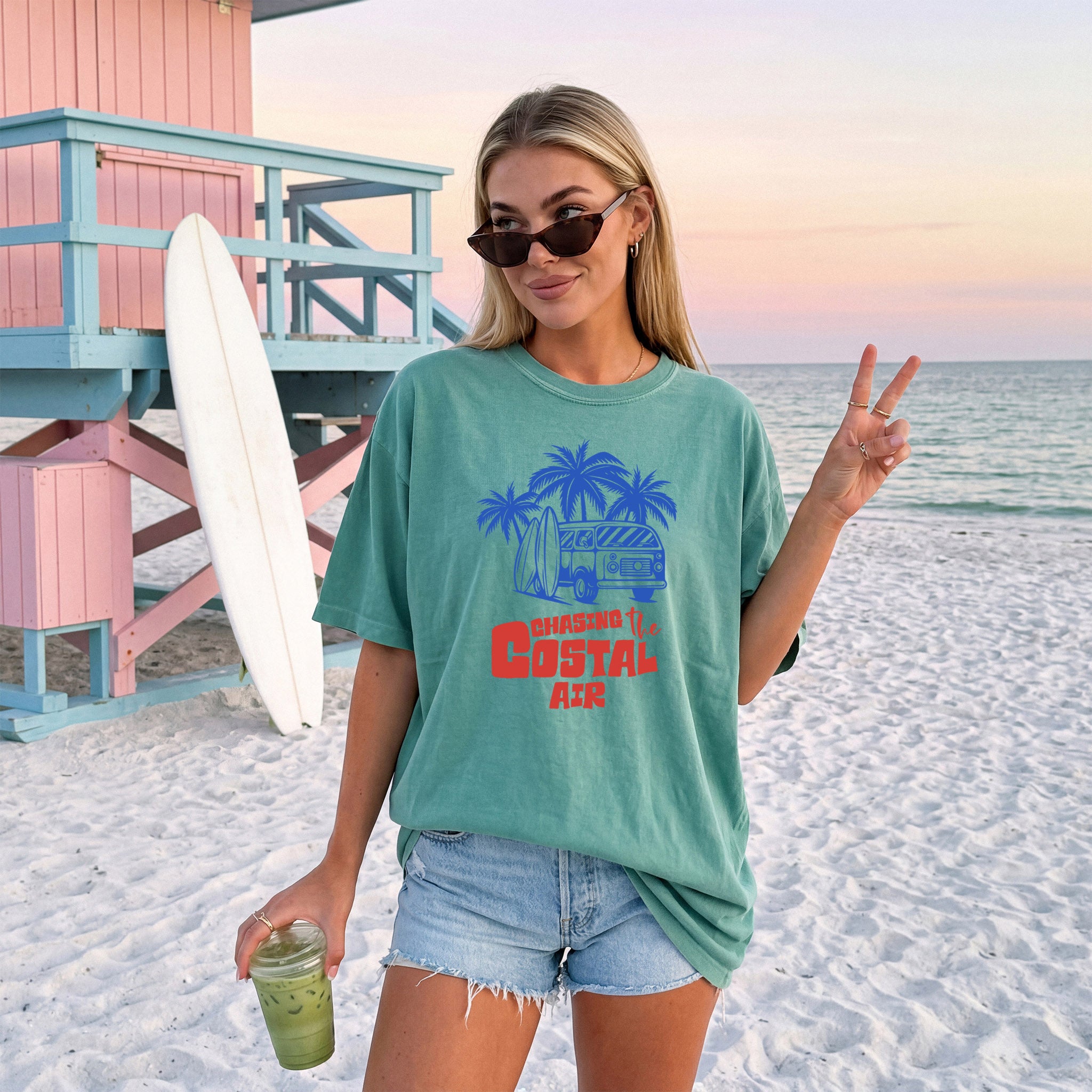 Chasing the ocean air Beach Nature Comfort Colors T Shirt Vacation Lake Summer