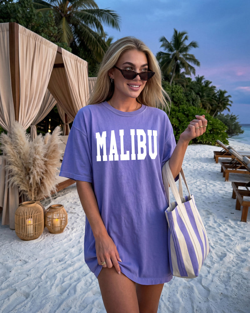 Malibu State City College Comfort Colors T Shirt Vacation Beach Lake Summer