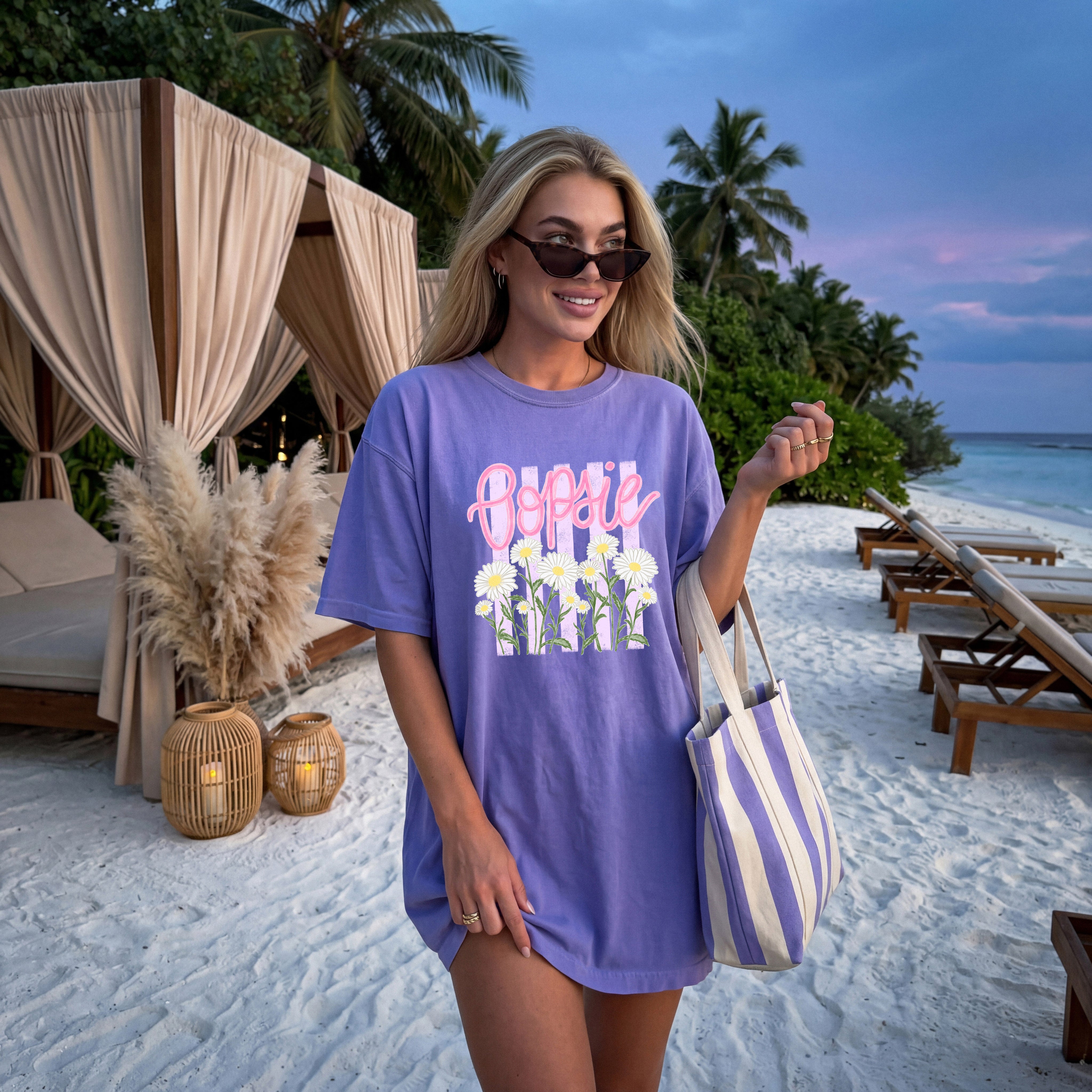 Oopsie Daisy Nature Flower Comfort Colors T Shirt Vacation Beach Lake Summer