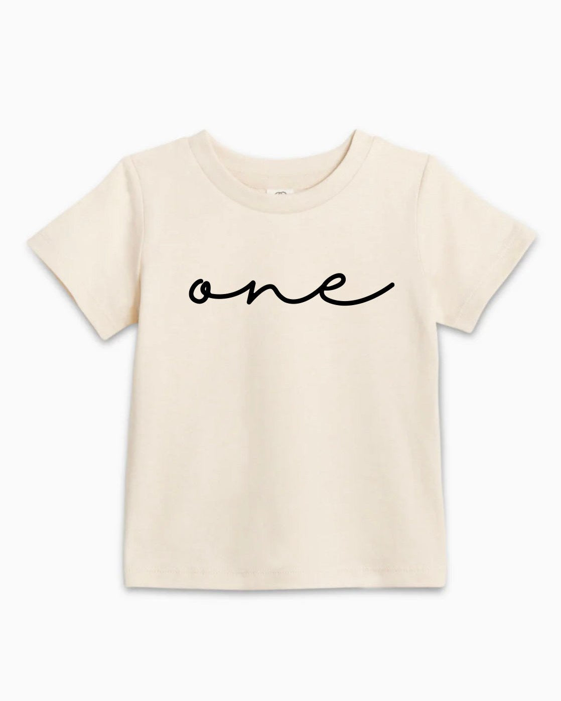 One Cursive Minimal Organic Cotton Kids Tee, 1st Birthday Shirt