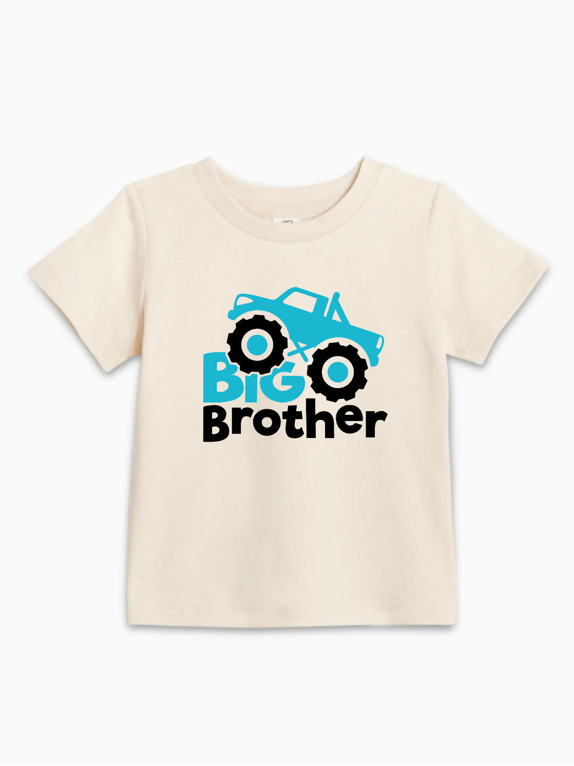 Big Brother Truck Theme Organic Cotton Kids T-Shirt – Baby & Youth Matching Family Announcement Tee