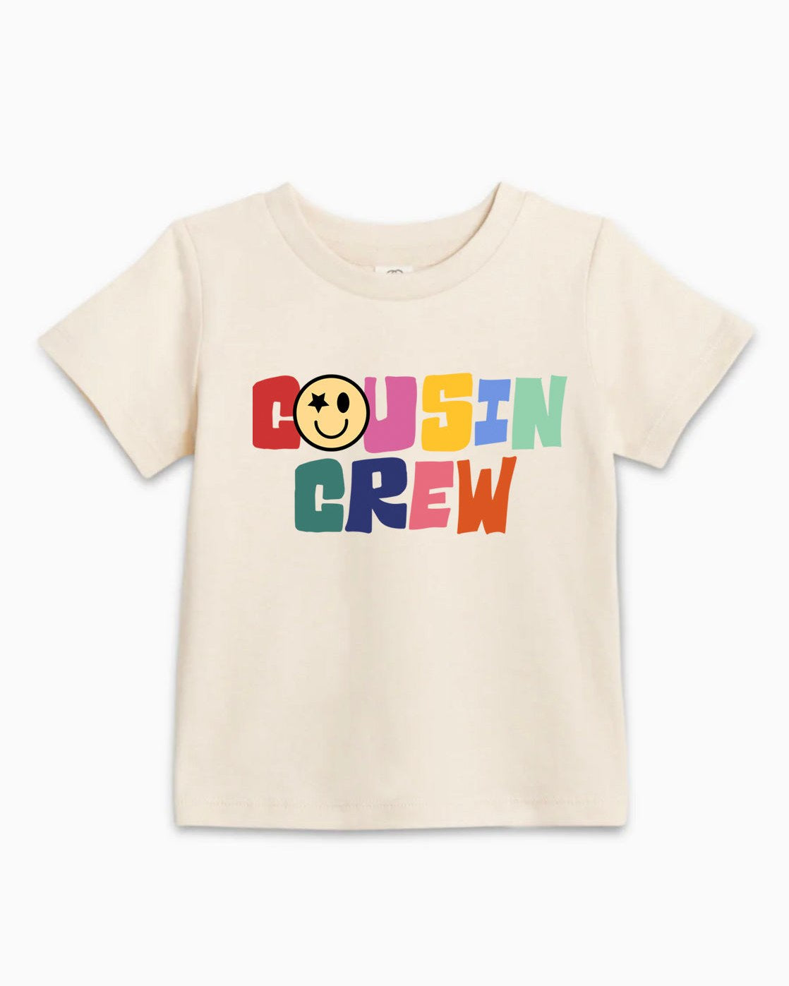 Cousin Crew Smile Face Organic Cotton Kids T-Shirt, Matching Sibling Shirt