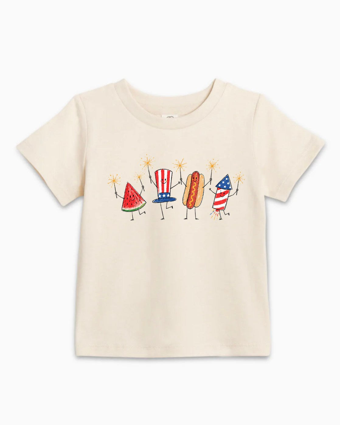 Patriotic Doodle Organic Cotton Toddler Shirt, 4th of July Kids Tee