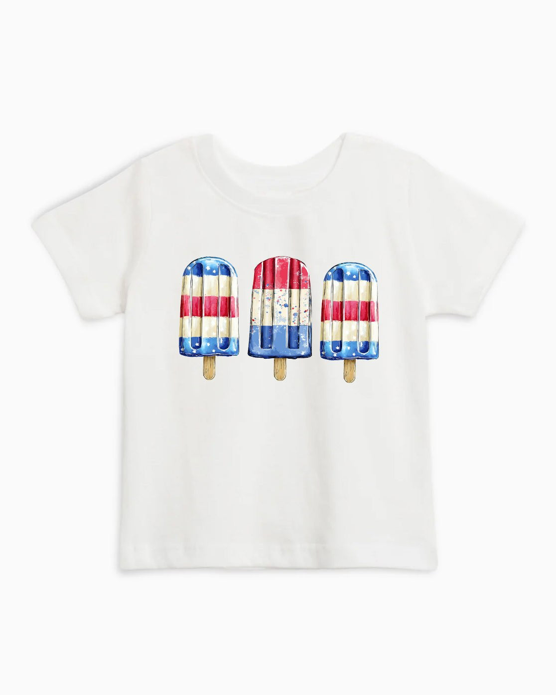 USA Patriotic Popsicle Organic Cotton Kids Tee, 4th of July Shirt