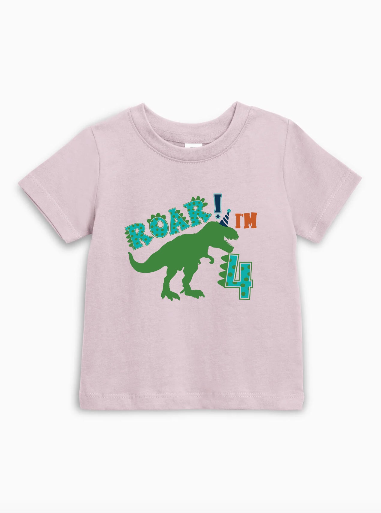 I'm 4 Four Dinosaur Roar Birthday Organic Cotton Kids Tee
