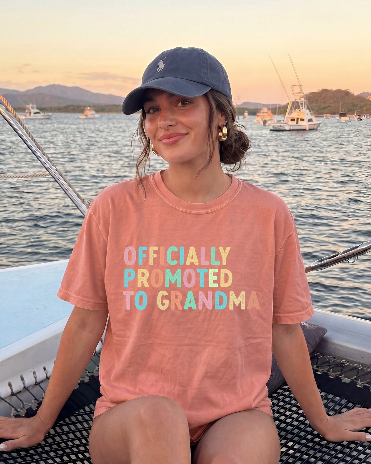 Officially Promoted To Grandma Comfort Colors T-Shirt, Pregnancy Announcement Gift