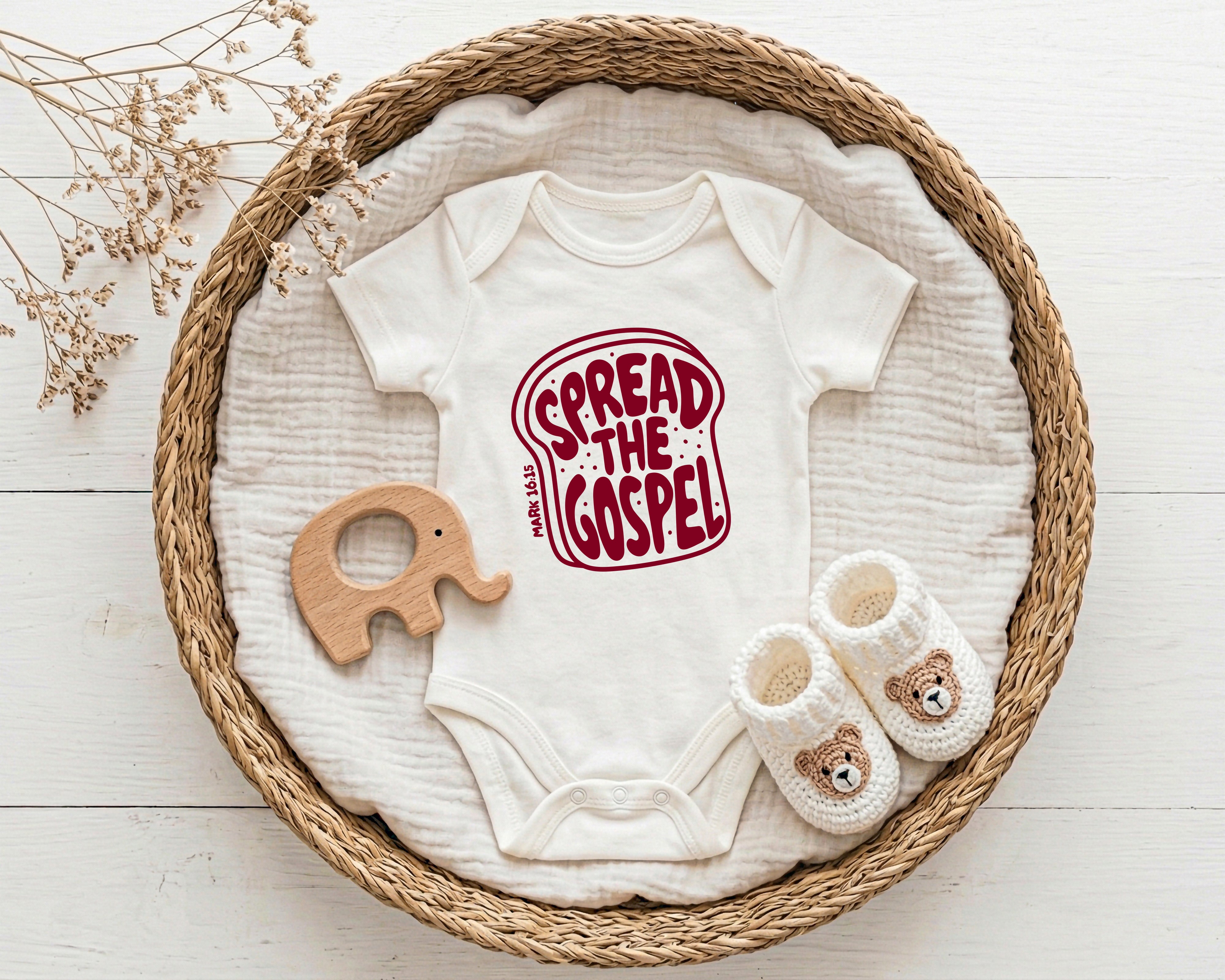 Spread the Gospel Christian Baby Bodysuit, Romper, Toddler Youth Tee, Sweatshirt