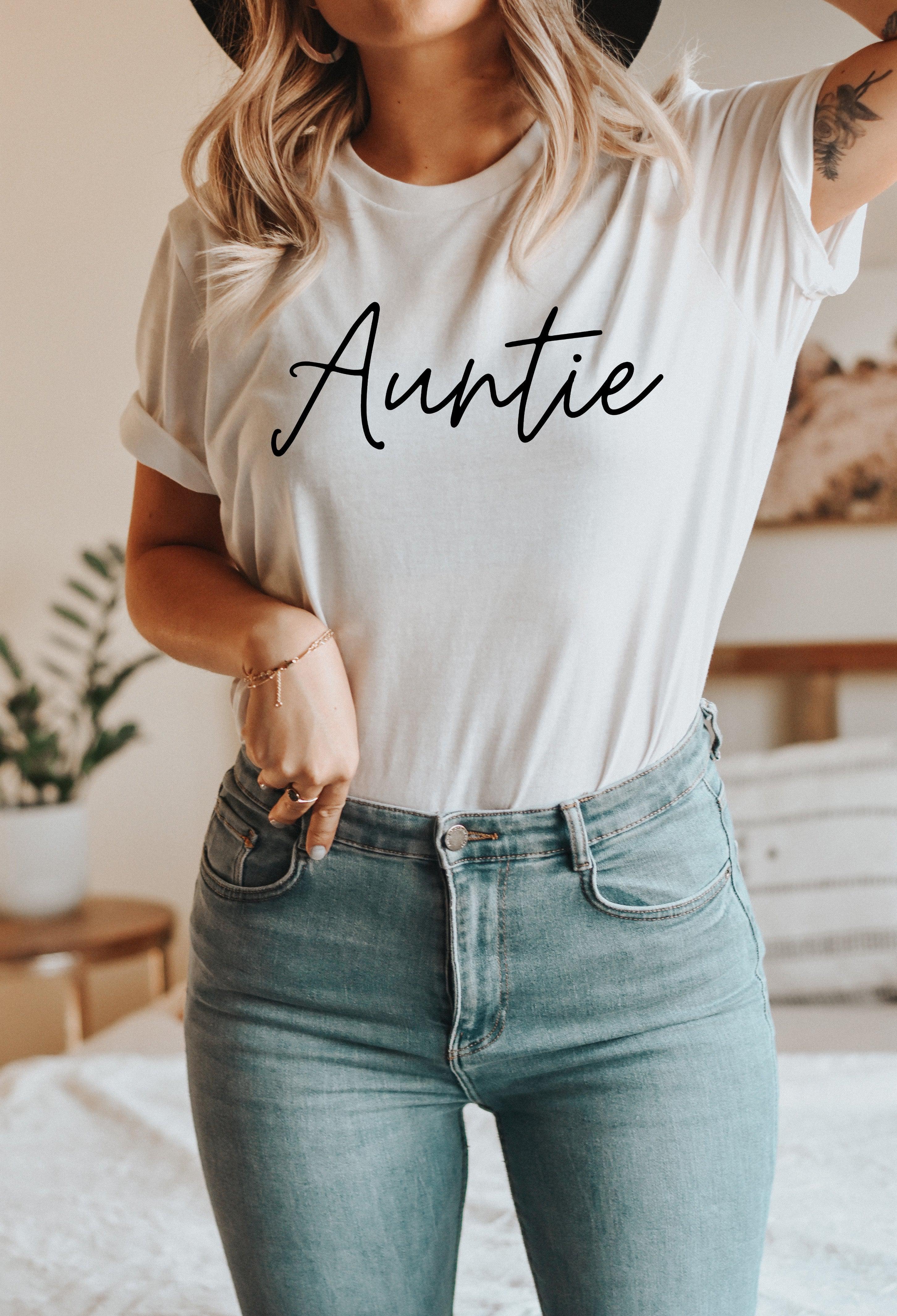 Auntie Best Aunt T Shirt (Cursive)