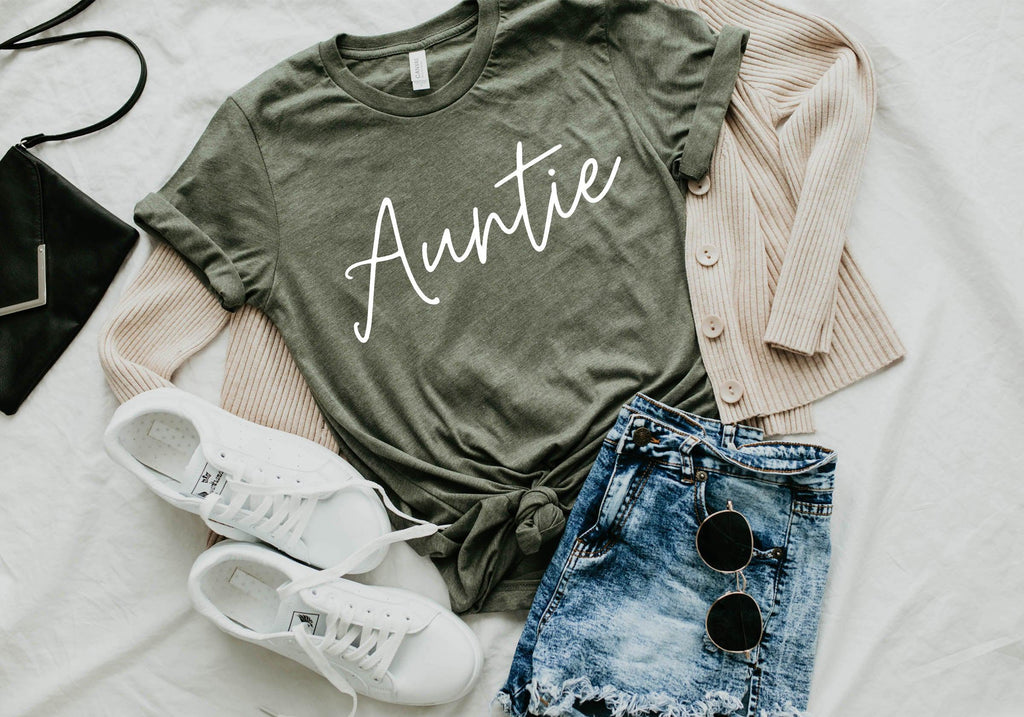 Auntie Best Aunt T Shirt (Cursive)