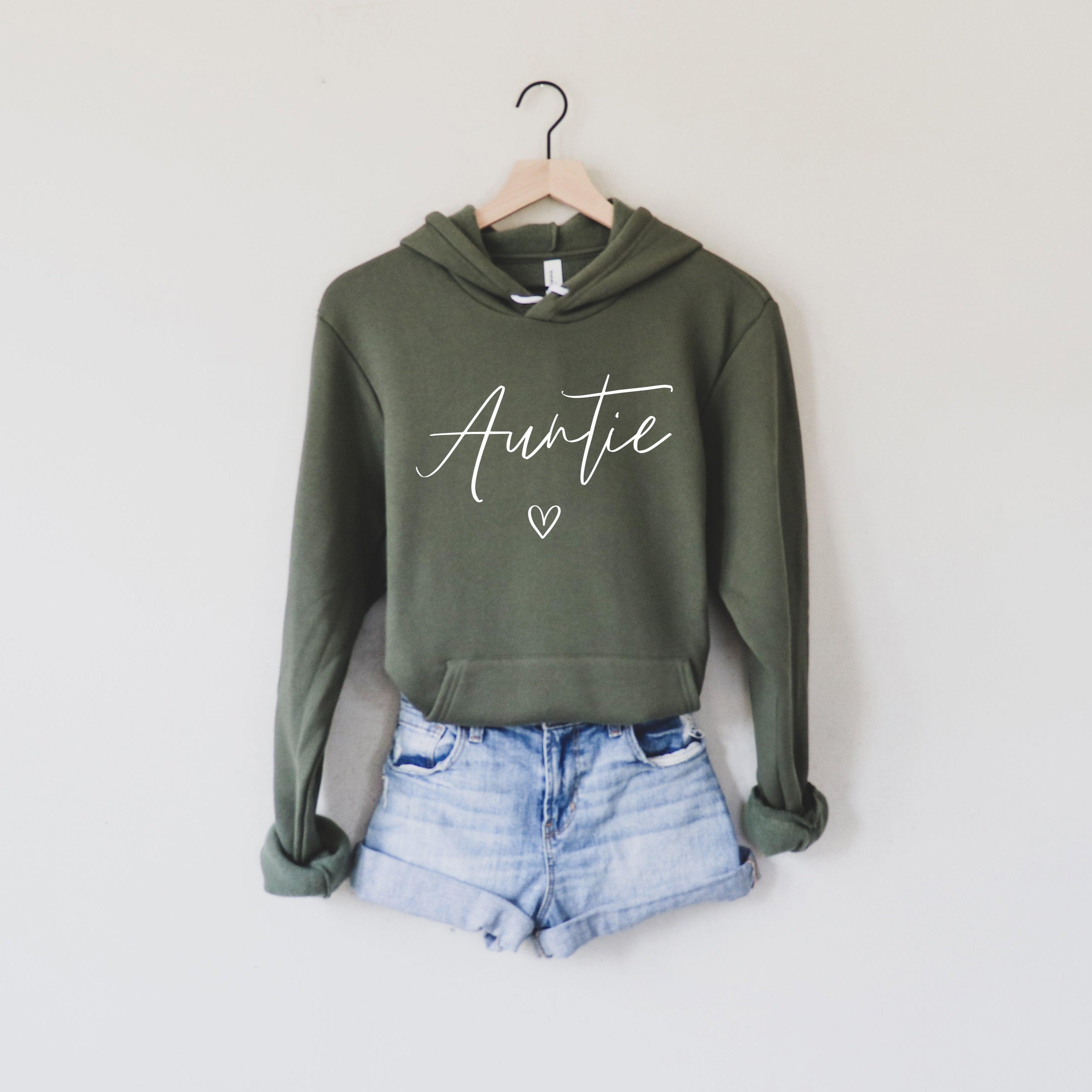 Auntie Sponge Fleece hoodie Sweatshirt (Heart Underneath)