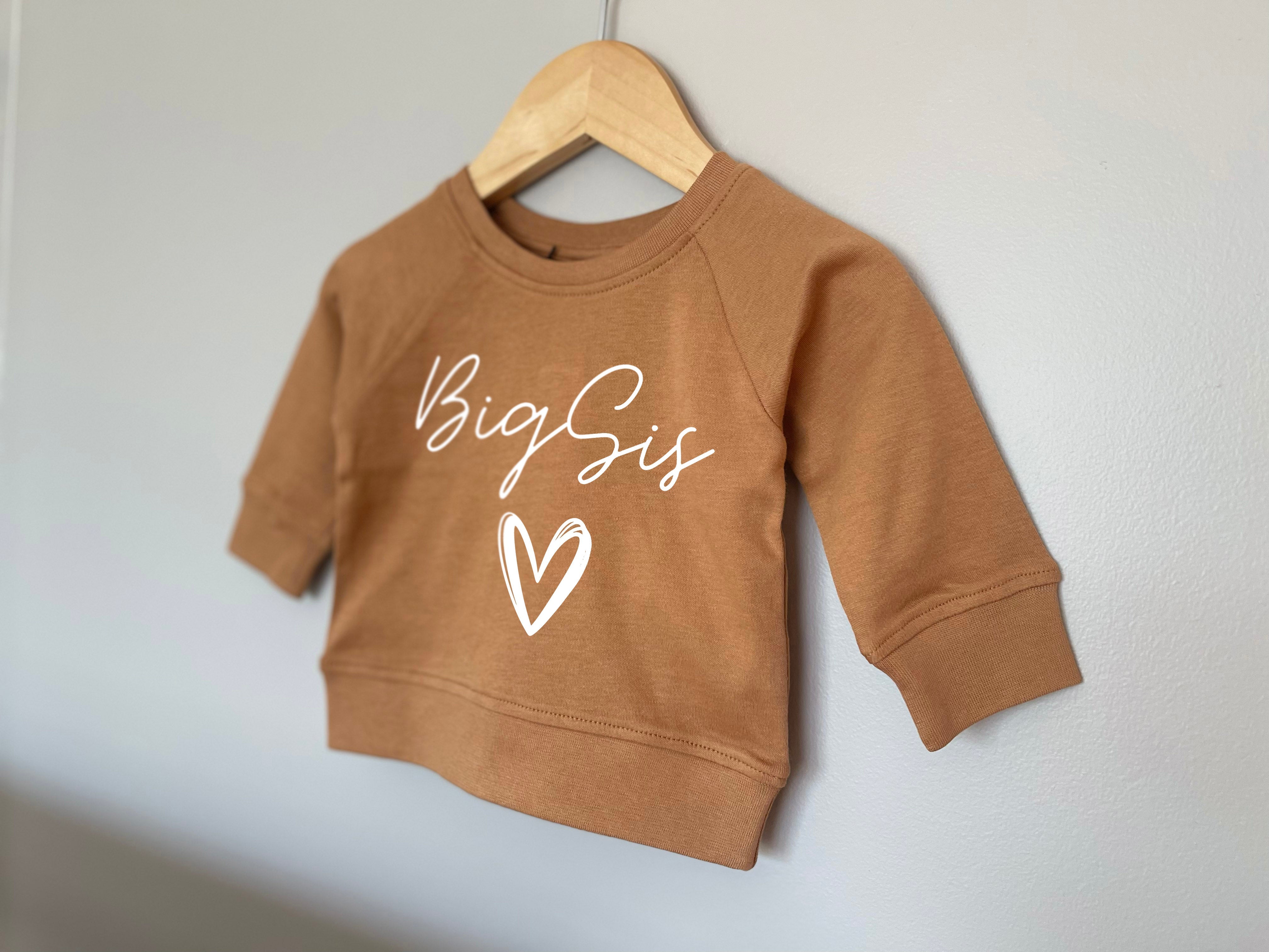 Big Sis Heart Organic cotton Pullover(Cursive)