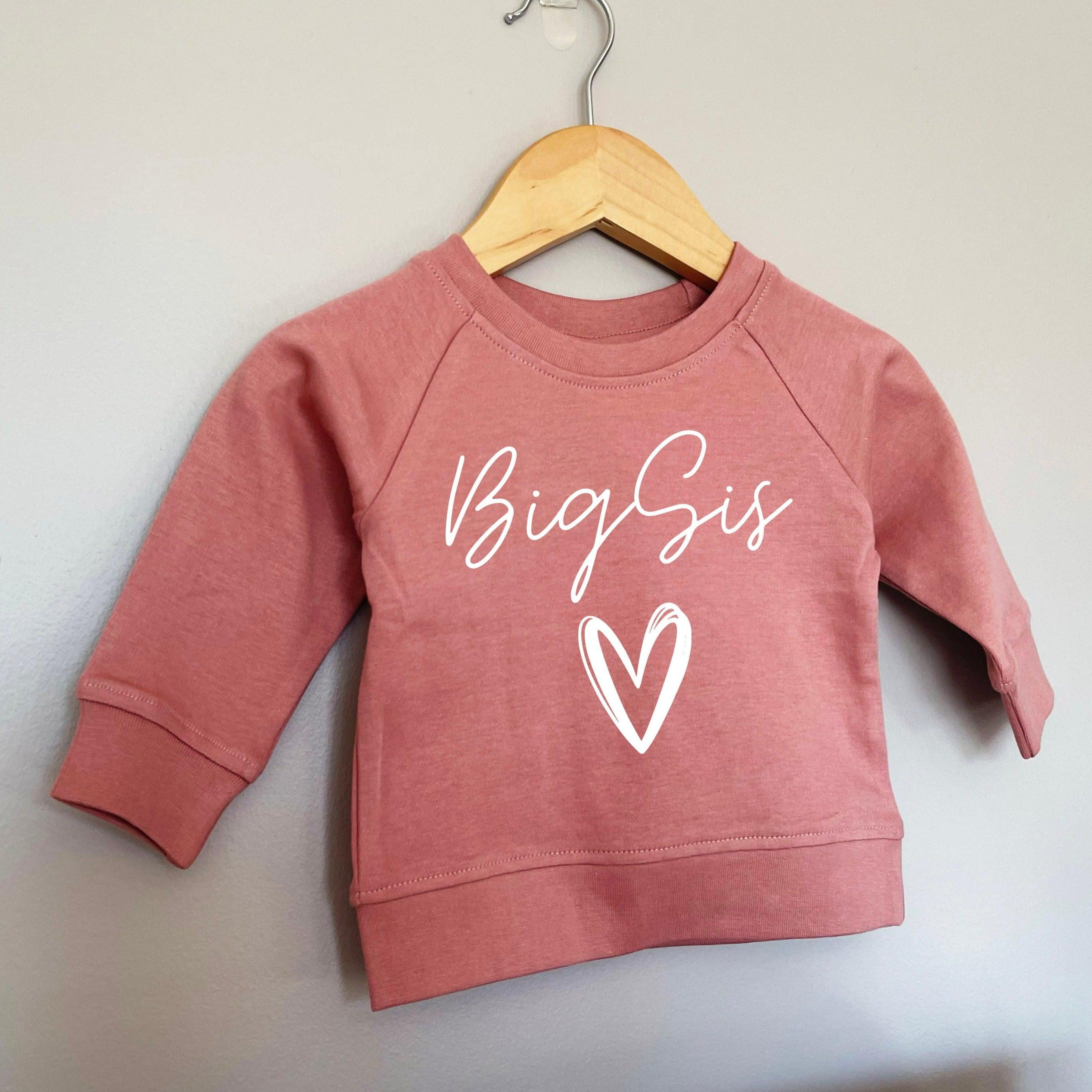 Big Sis Heart Organic cotton Pullover(Cursive)