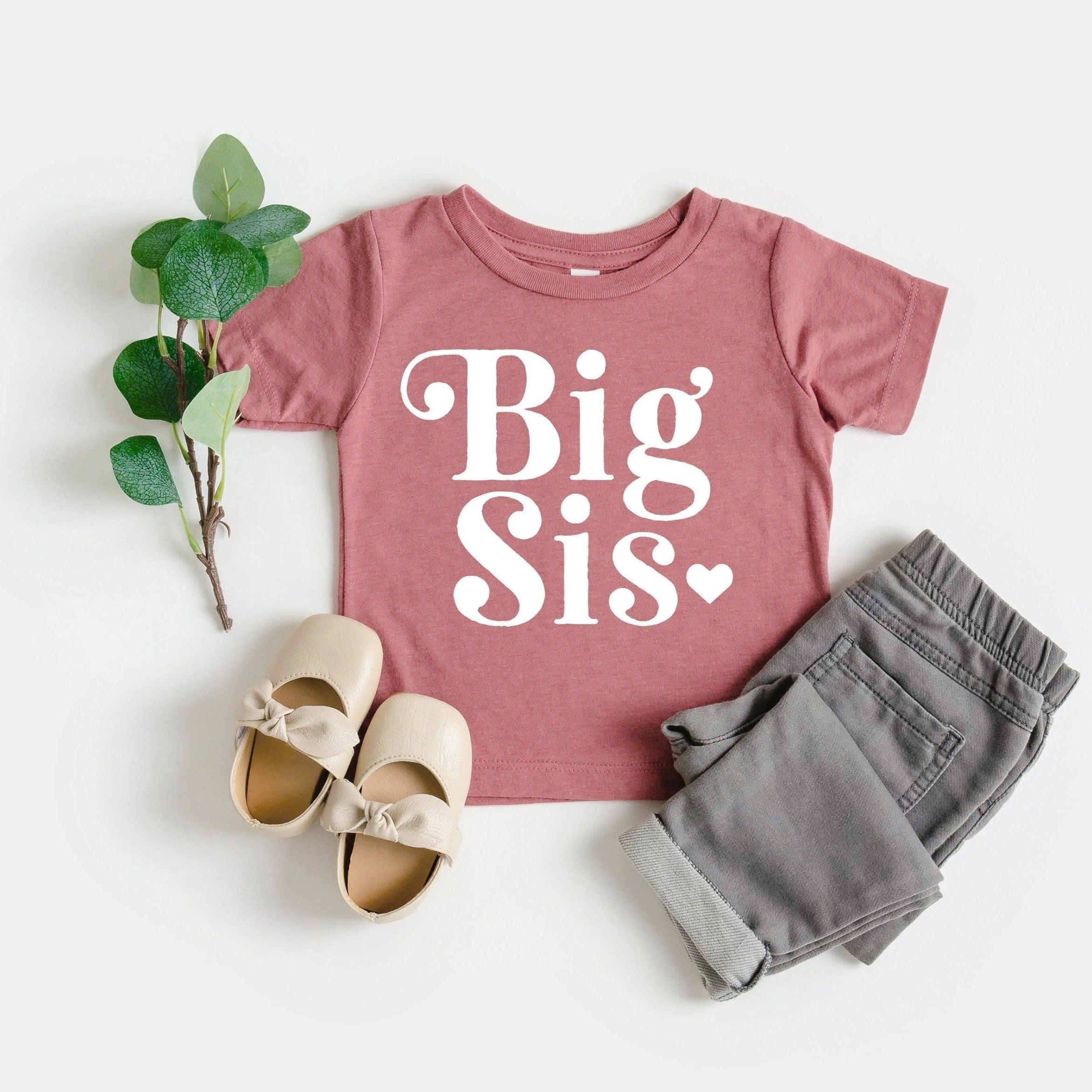 Big sis Baby And Toddler Sister T-Shirt (Retro)