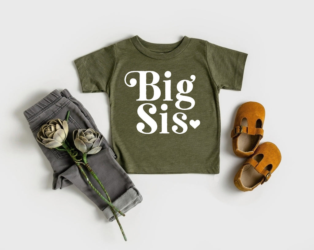 Big sis Baby And Toddler Sister T-Shirt (Retro)