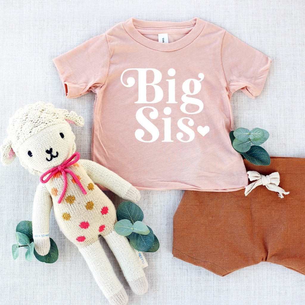 Big sis Baby And Toddler Sister T-Shirt (Retro)