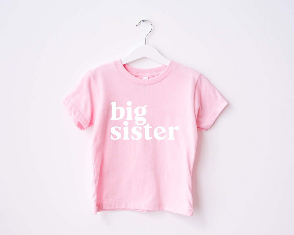 Big sister Baby and Toddler T-Shirt | Sibling Shirt (Serif)