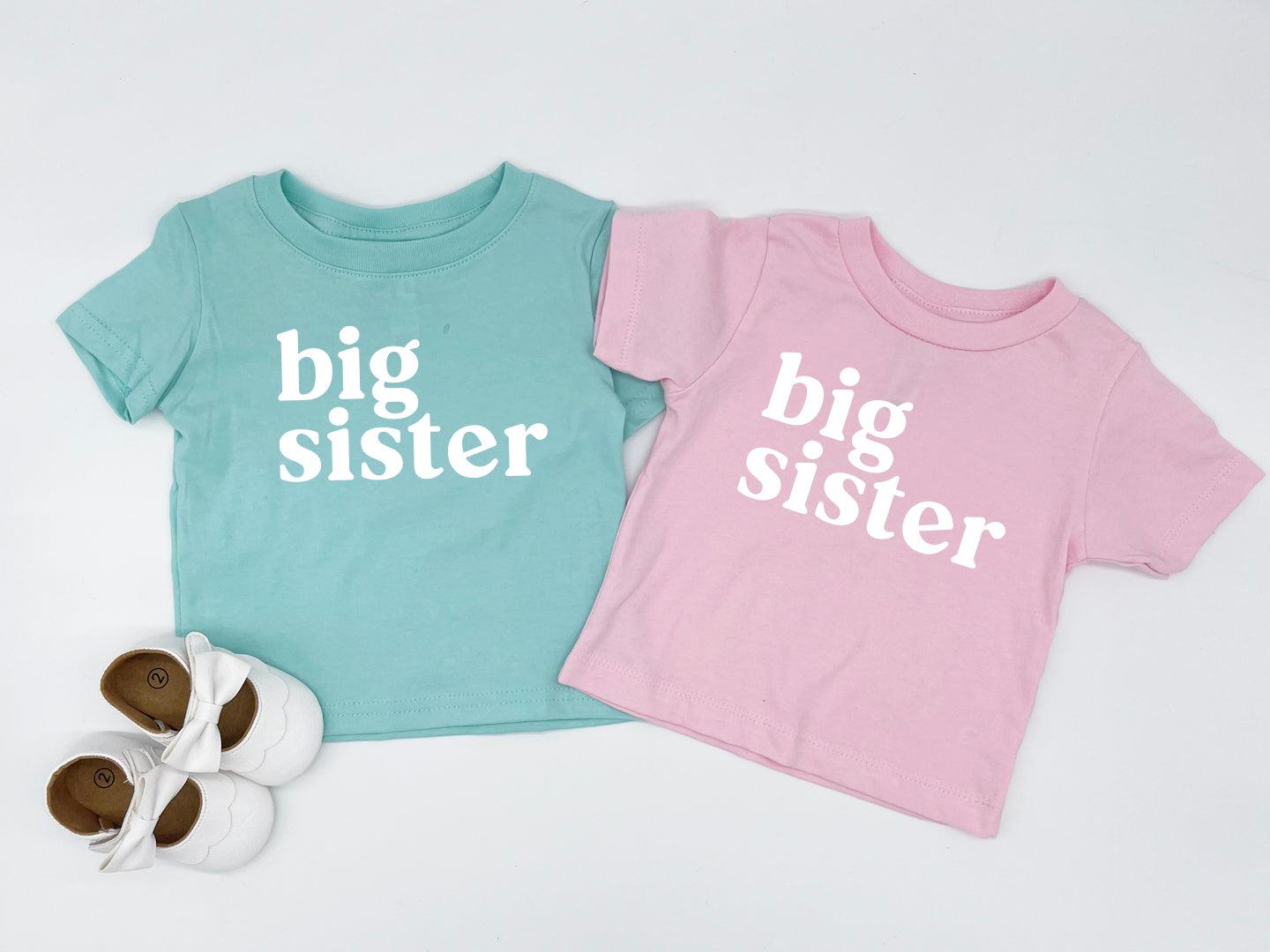 Big sister Baby and Toddler T-Shirt | Sibling Shirt (Serif)