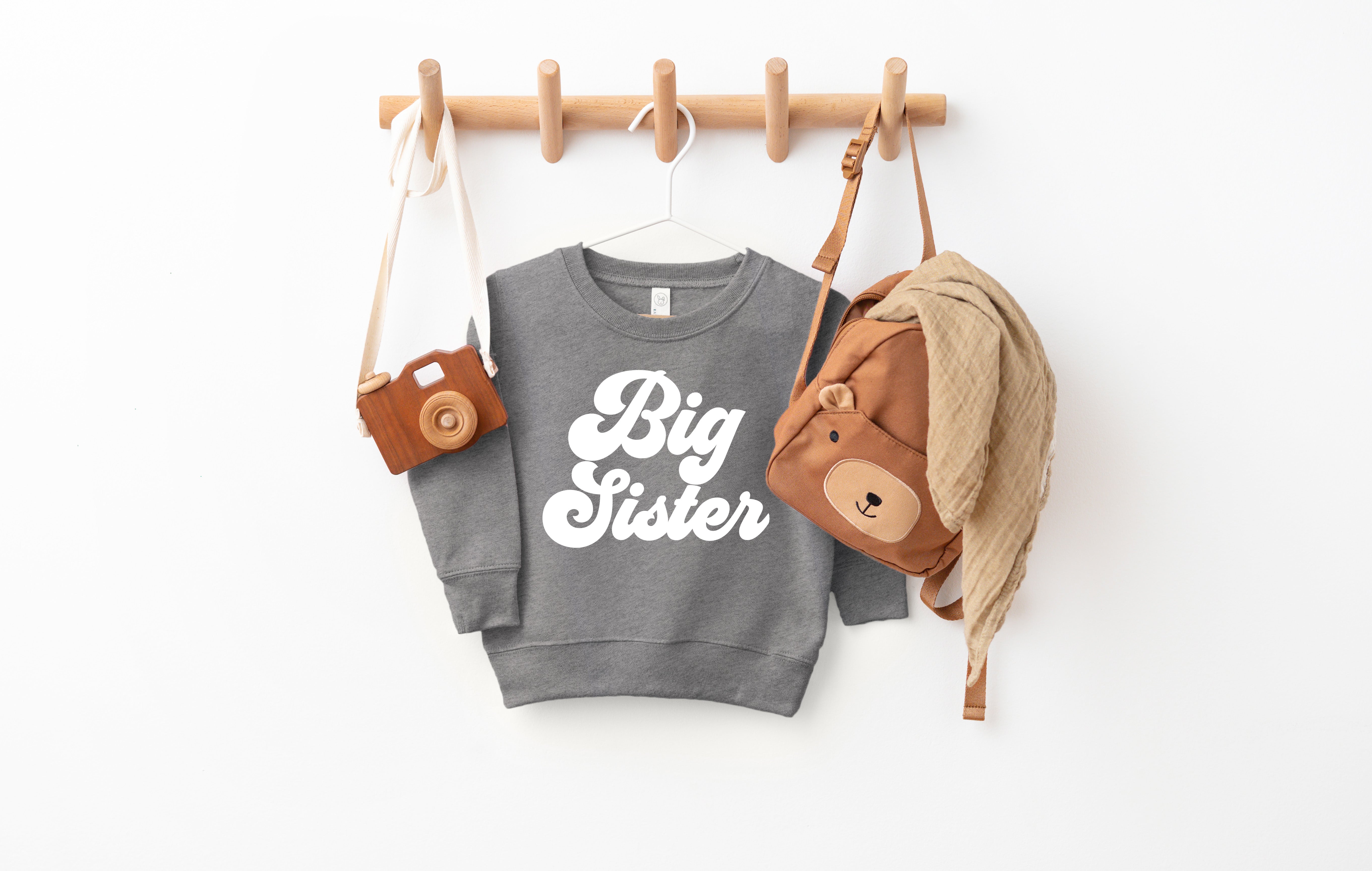 Big sister Toddler Kids Sweatshirt (Groovy)