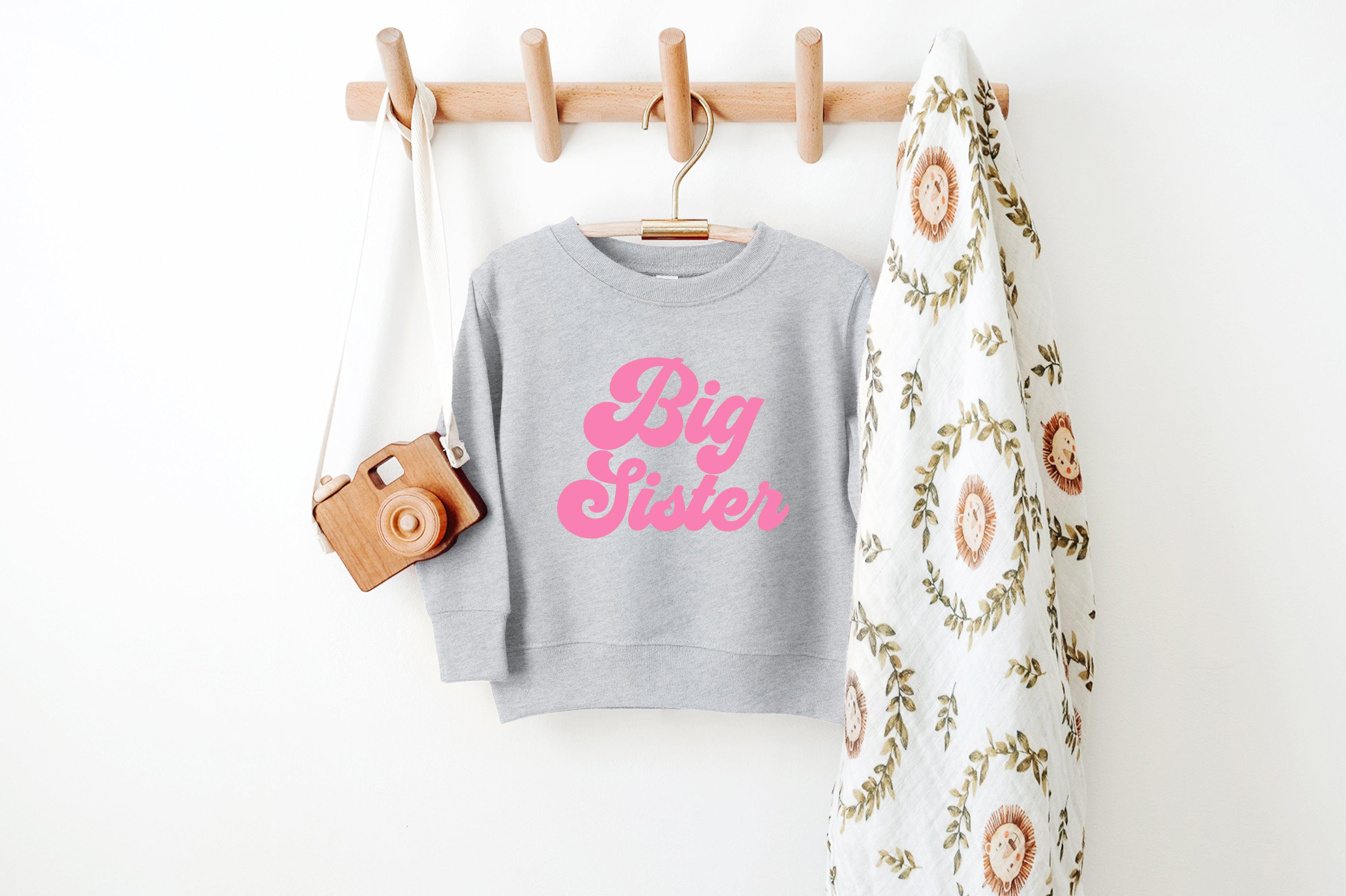 Big sister Toddler Kids Sweatshirt (Groovy)