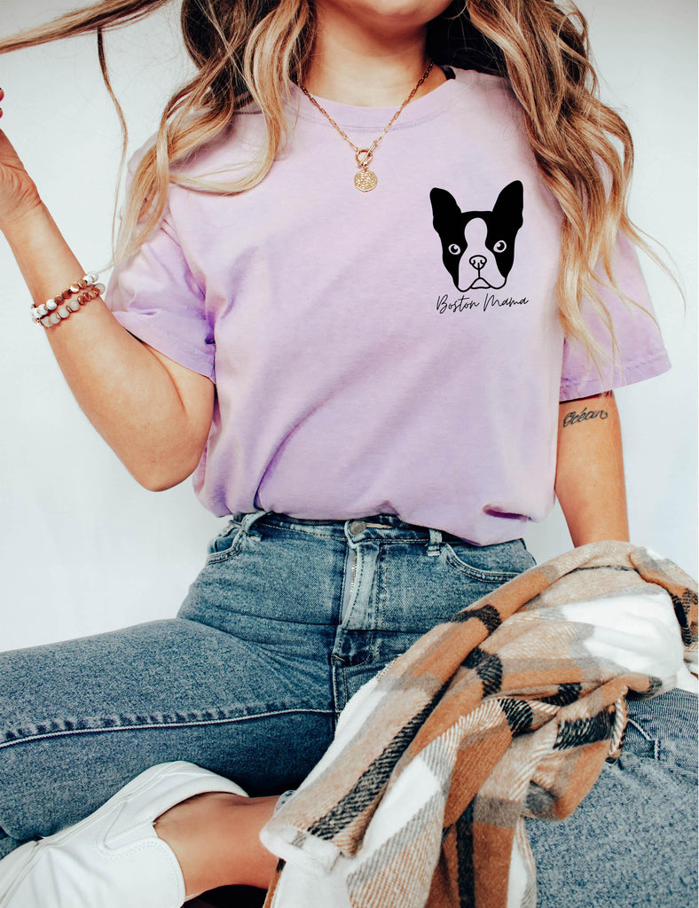 Boston Terrier Dog mom Comfort Colors T Shirt