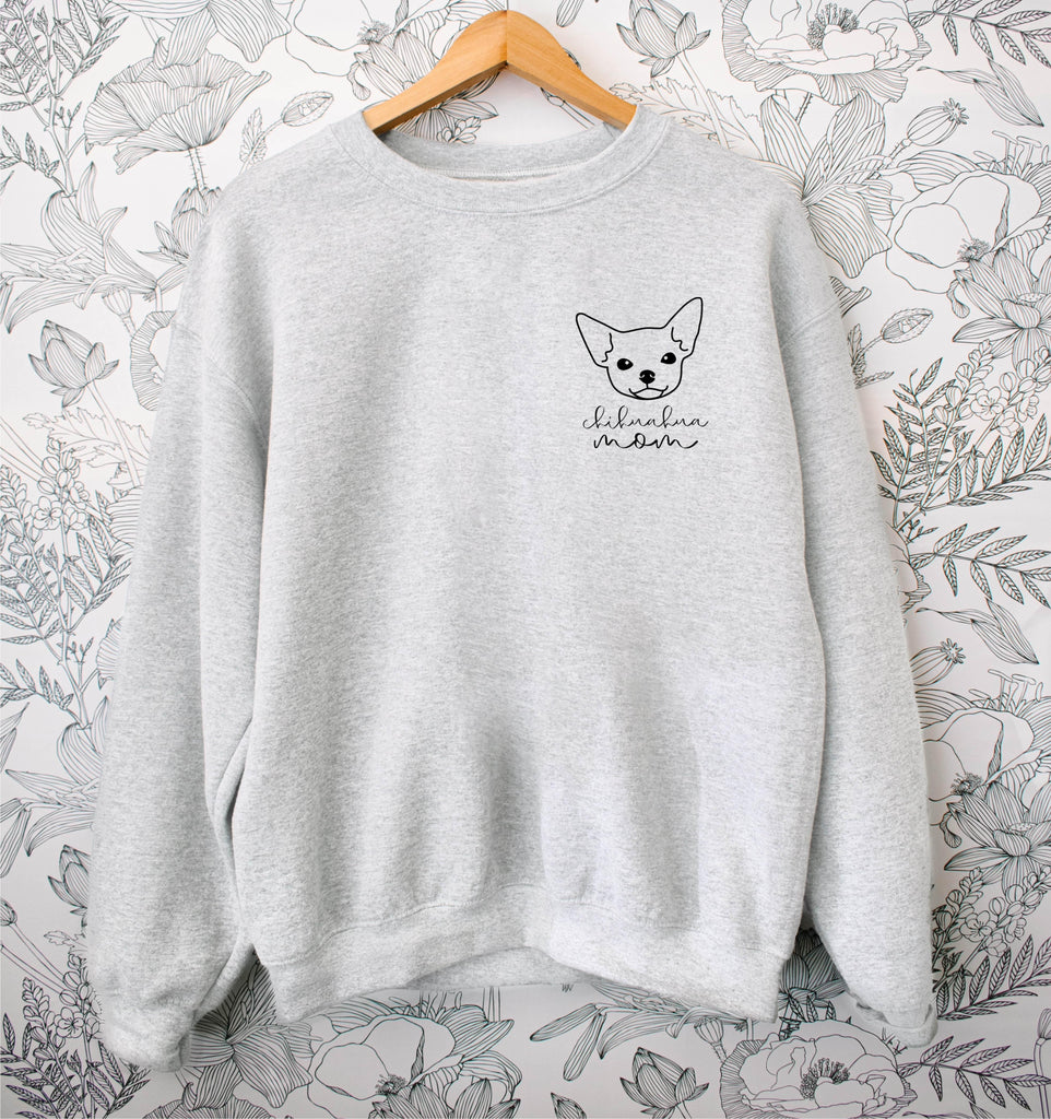Chihuahua mom Classic Soft Sweatshirt (Left Chest)
