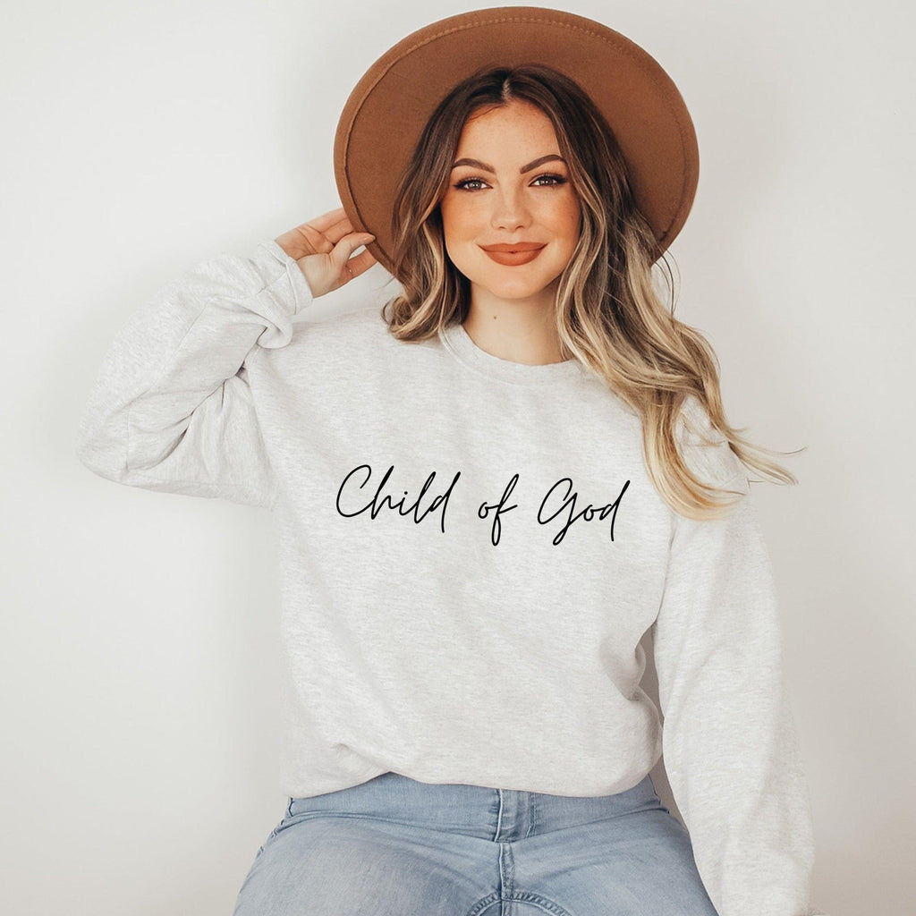 Child Of God Christian Sweatshirt (Cursive)