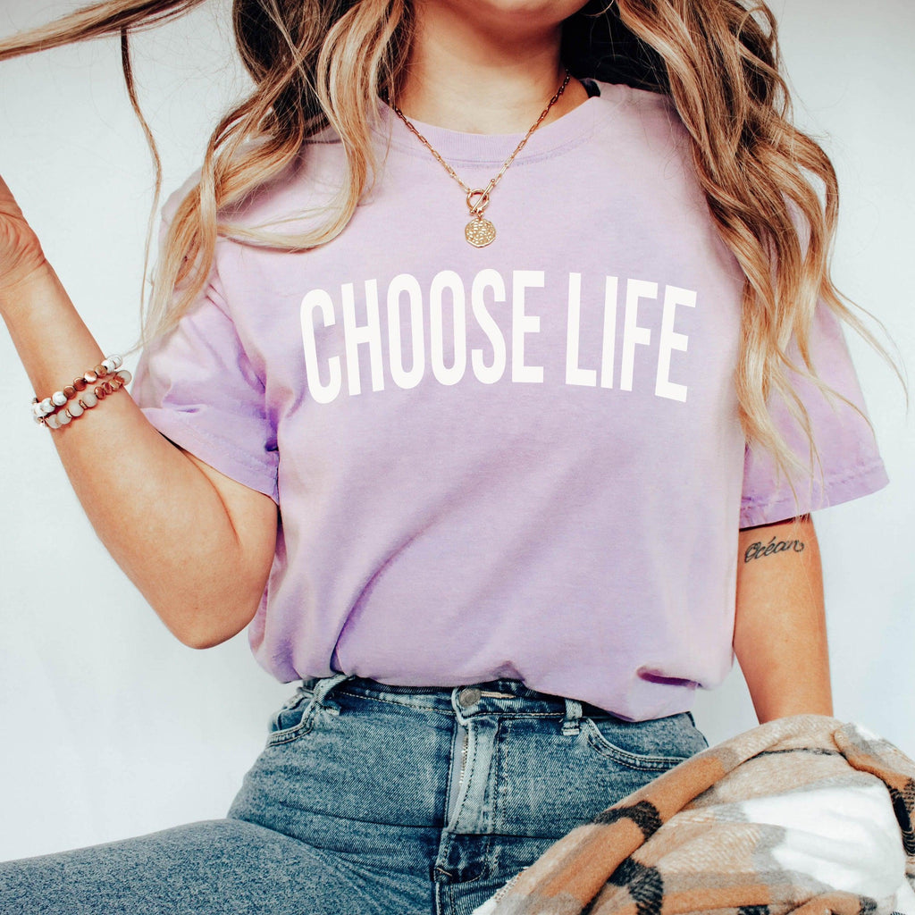 Choose Life Christian Comfort Colors T Shirt | Baby rights