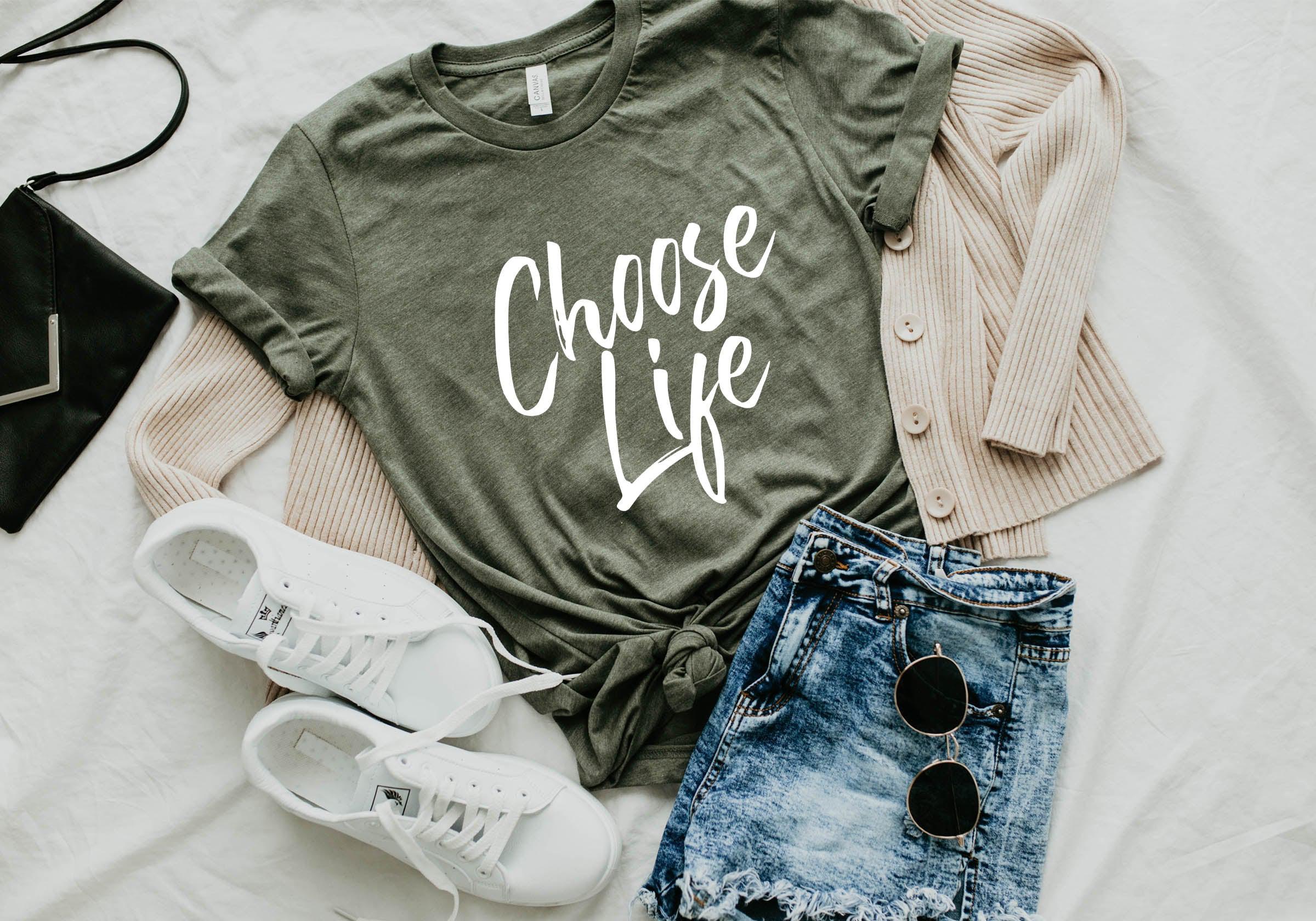 Choose Life Christian T-shirt (Handwritten)