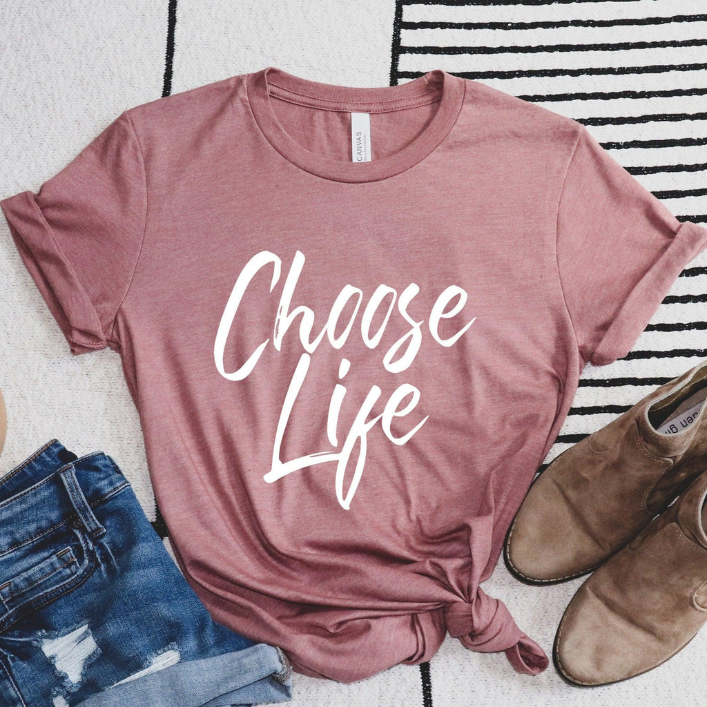 Choose Life Christian T-shirt (Handwritten)
