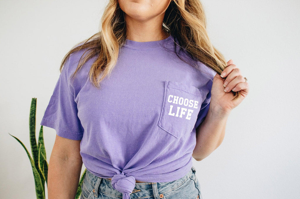 Choose Life Comfort Colors Pocket T Shirt | Pro life, Christian shirt