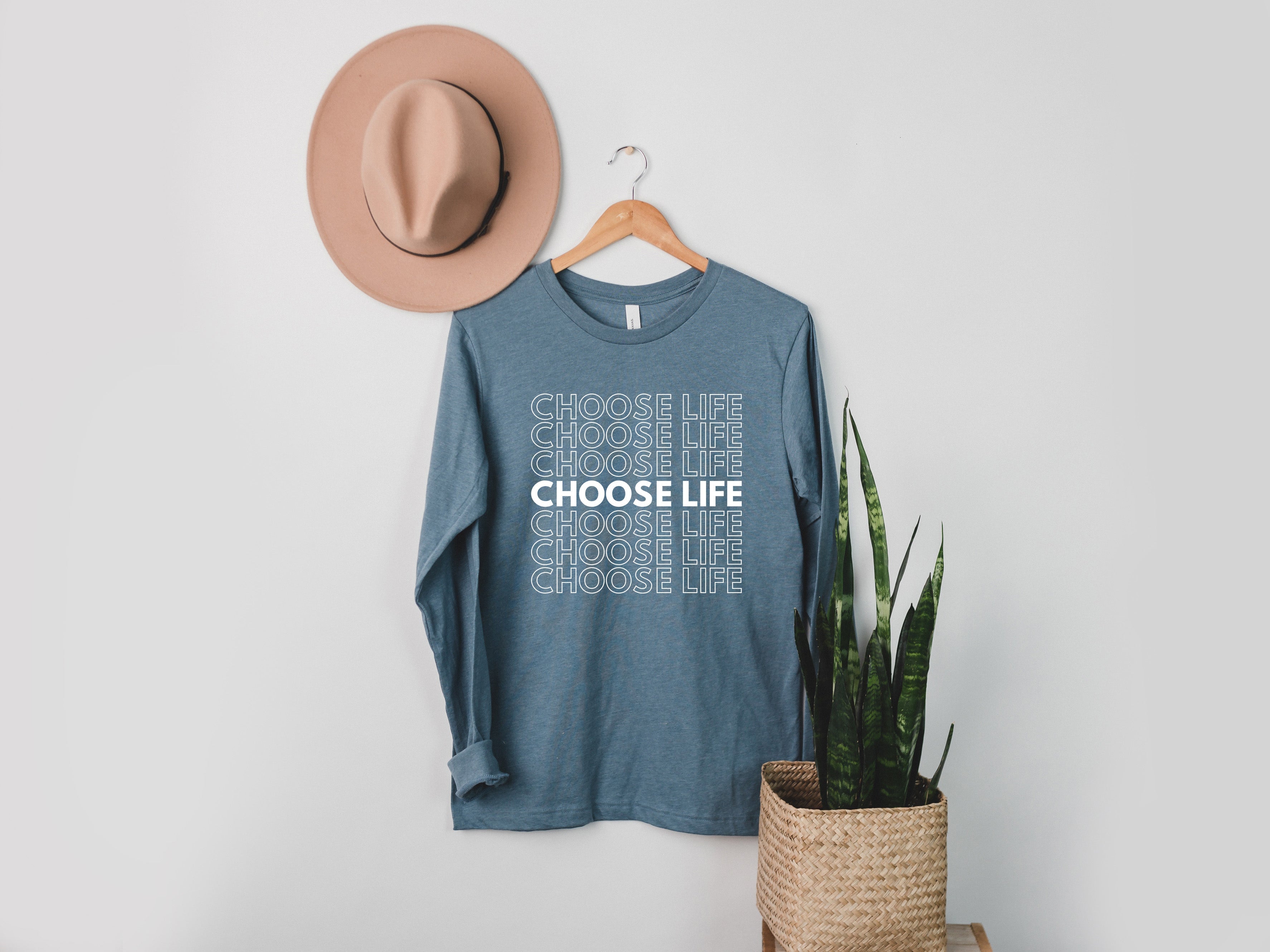 Choose Life Pro-life Long Sleeve T shirt (Repeat)