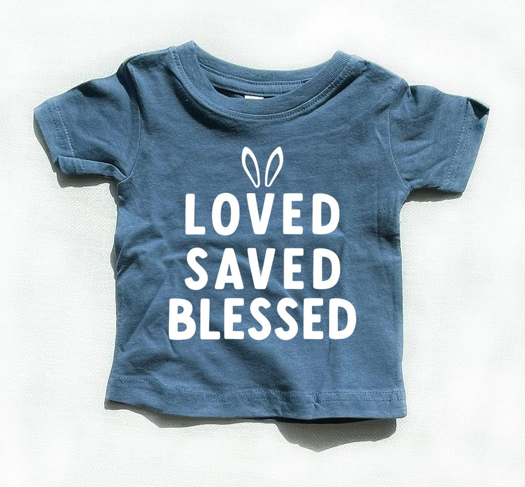 Christian Loved Saved Blessed Baby and Toddler Tshirt