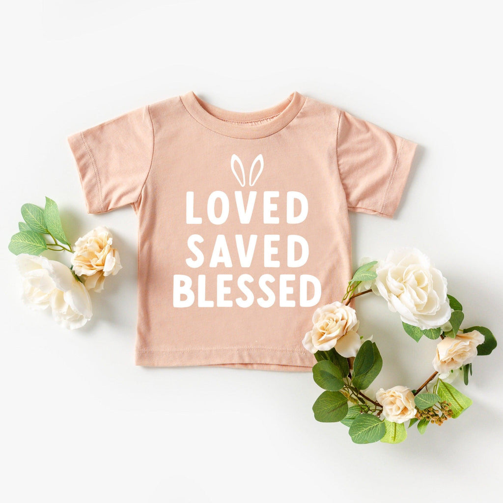 Christian Loved Saved Blessed Baby and Toddler Tshirt